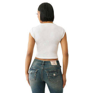 True Religion Women's Vintage Notch Baby Tee
