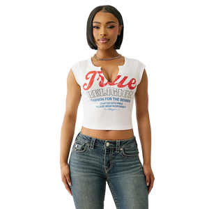 True Religion Women's Vintage Notch Baby Tee