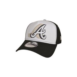 New Era Atlanta Braves 9FORTY A-Frame Snapback Hat-Black/White/Silver
