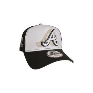 New Era Atlanta Braves 9FORTY A-Frame Snapback Hat-Black/White/Silver