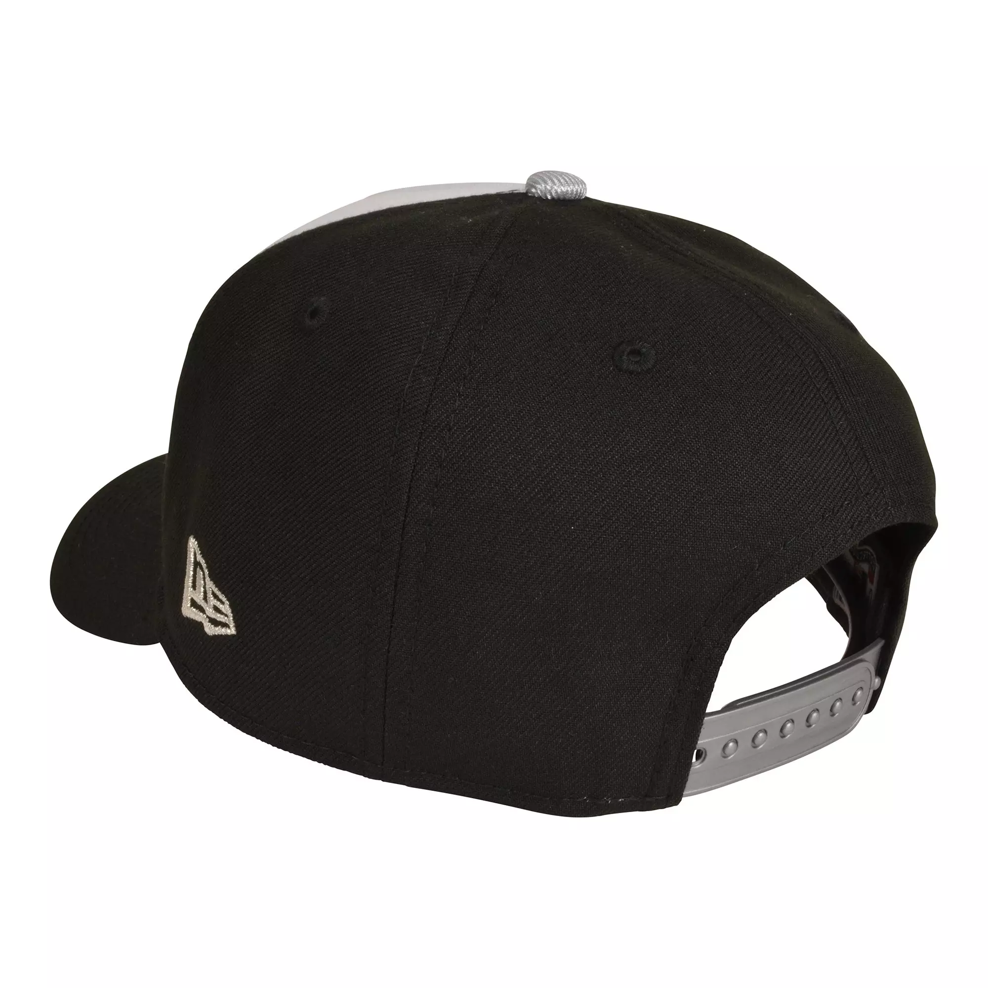 New Era Atlanta Braves 9FORTY A-Frame Snapback Hat-Black/White/Silver - WHITE/BLACK/SILVER