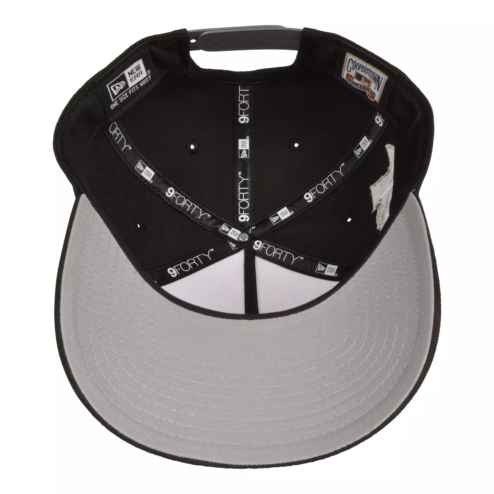 New Era Atlanta Braves 9FORTY A-Frame Snapback Hat-Black/White/Silver - WHITE/BLACK/SILVER