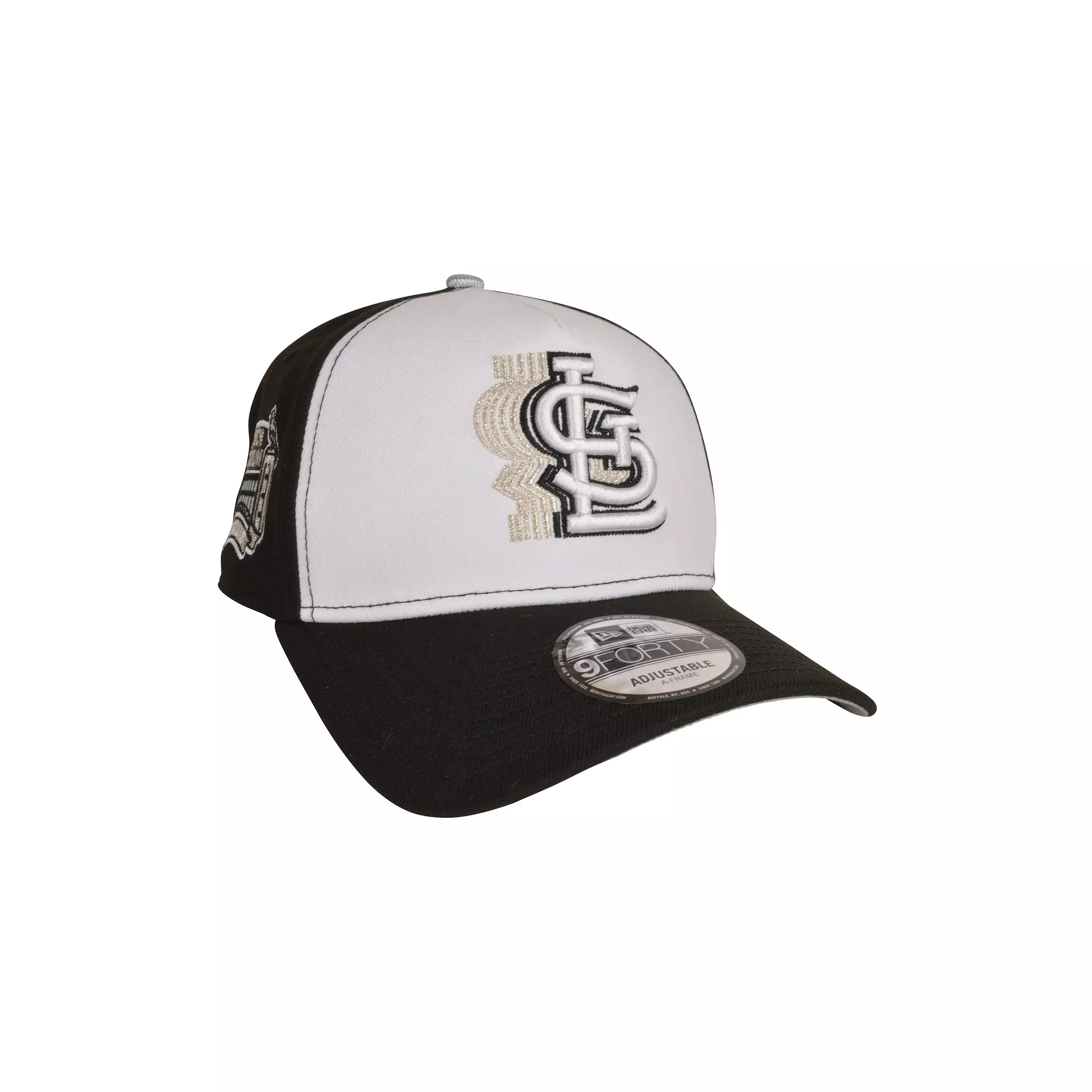 New Era St. Louis Cardinals 9FORTY A-Frame Snapback Hat-Black/White/Silver - WHITE/BLACK/SILVER