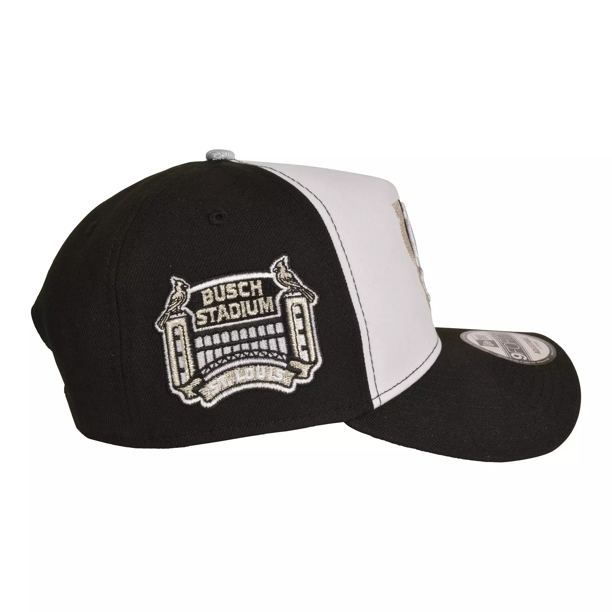 New Era St. Louis Cardinals 9FORTY A-Frame Snapback Hat-Black/White/Silver - WHITE/BLACK/SILVER