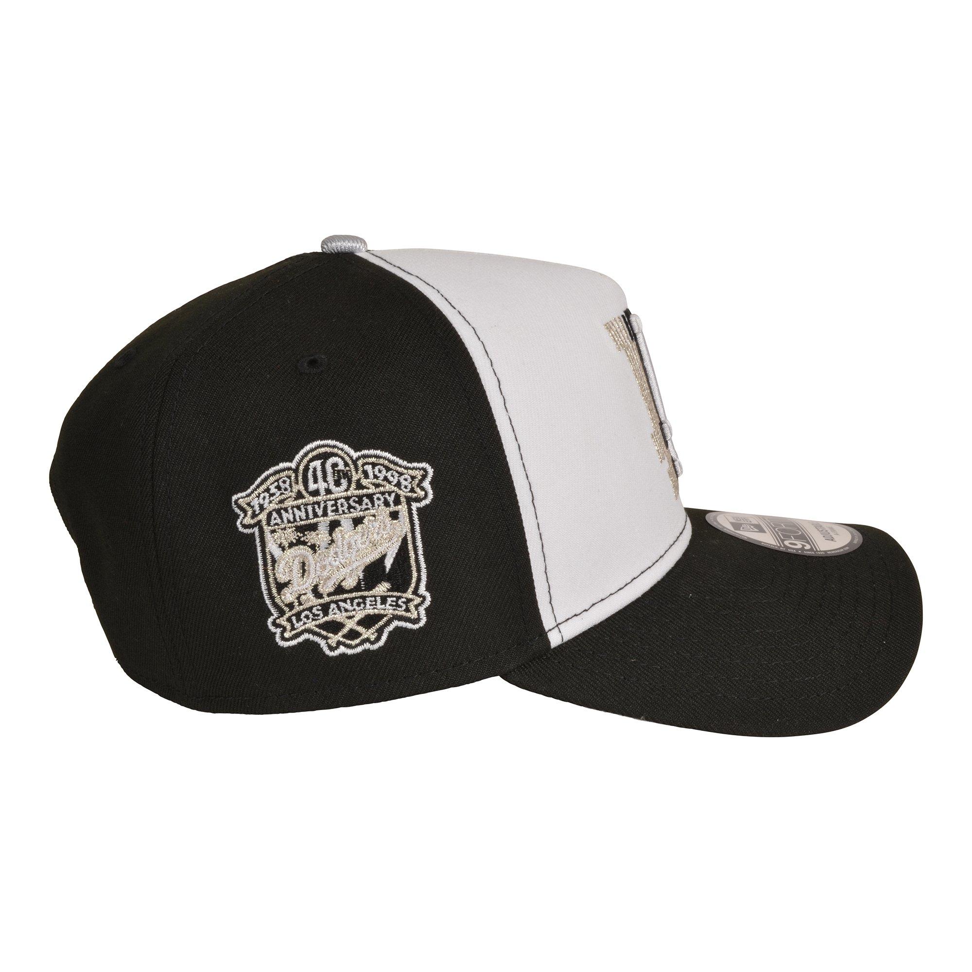 New Era Los Angeles Dodgers 9FORTY A-Frame Hat-Black/White/Silver