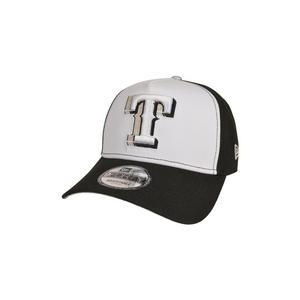 New Era Texas Rangers 9FORTY A-Frame Snapback Hat-Black/White/Silver