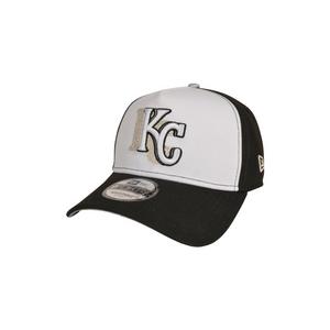 New Era Kansas City Royals 9FORTY A-Frame Snapback Hat-Black/White/Silver