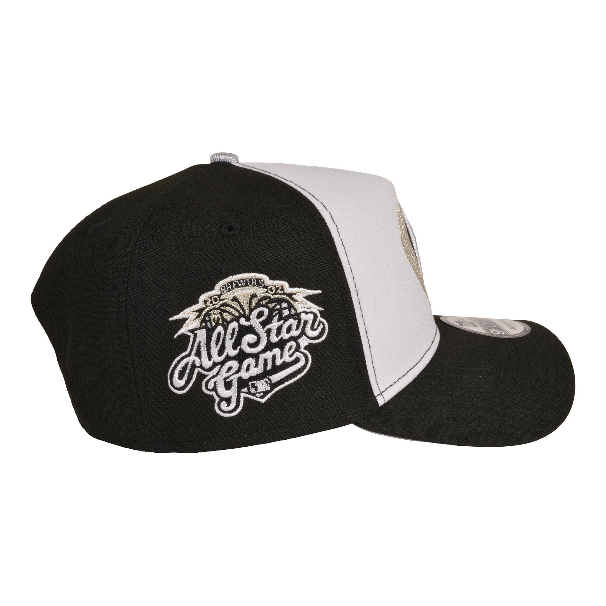 New Era Milwaukee Brewers 9FORTY A-Frame Snapback Hat-Black/White/Silver