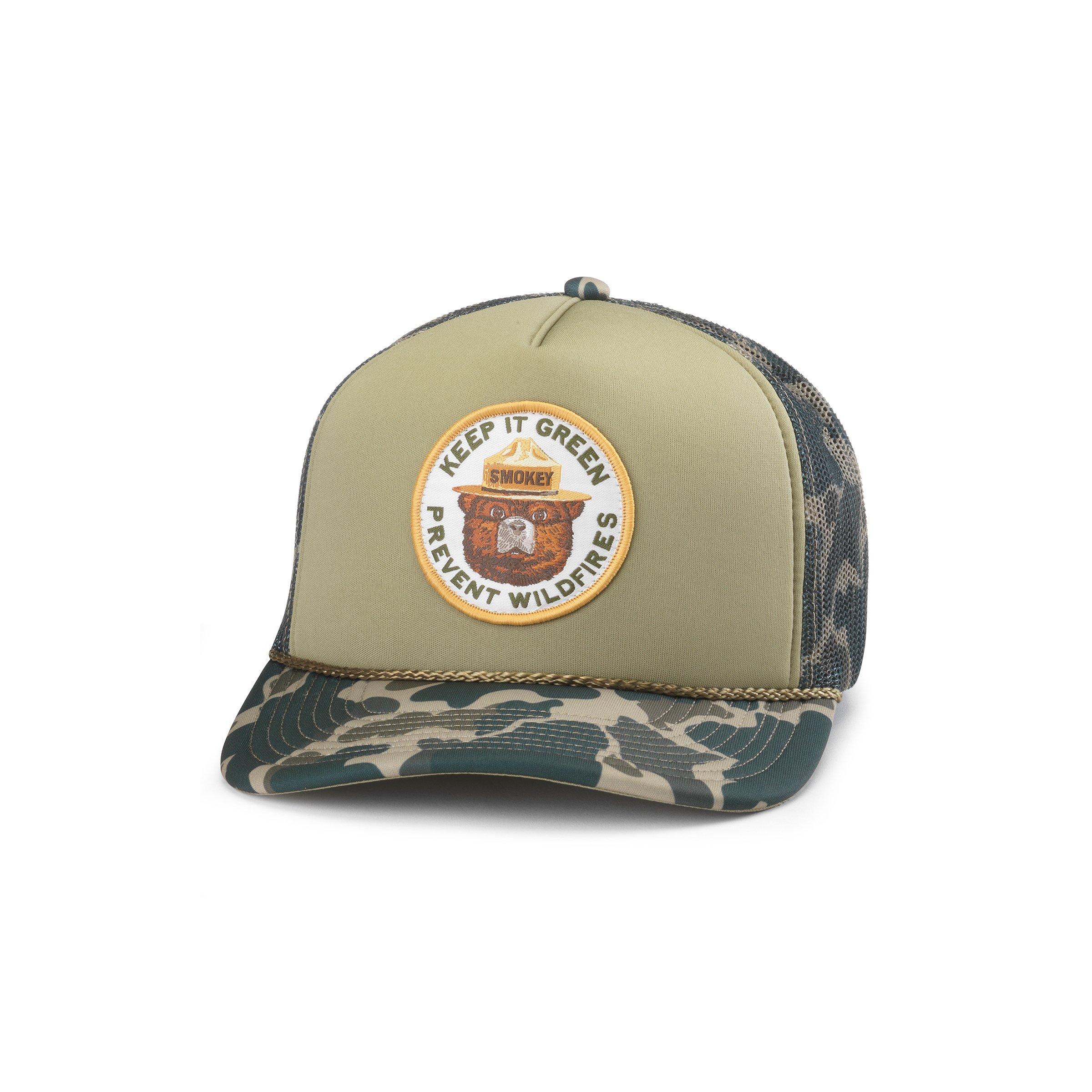American Needle Smokey Bear Mallard Foam Trucker Snapback Hat-Olive - OLIVE Thumbnail View 1