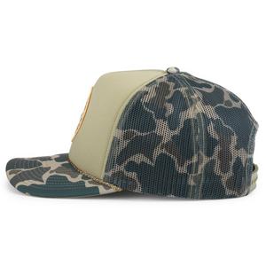 American Needle Smokey Bear Mallard Foam Trucker Snapback Hat-Olive
