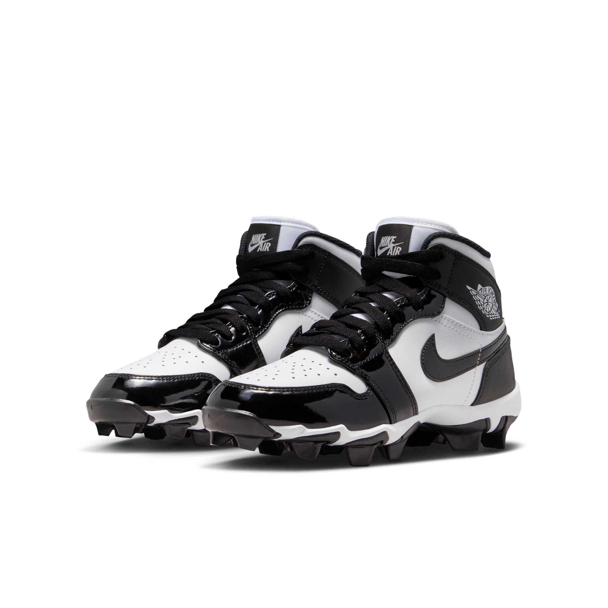 Jordan 1 Mid "White/Black" Grade School Boys' Football Cleat - WHITE/BLACK Thumbnail View 5