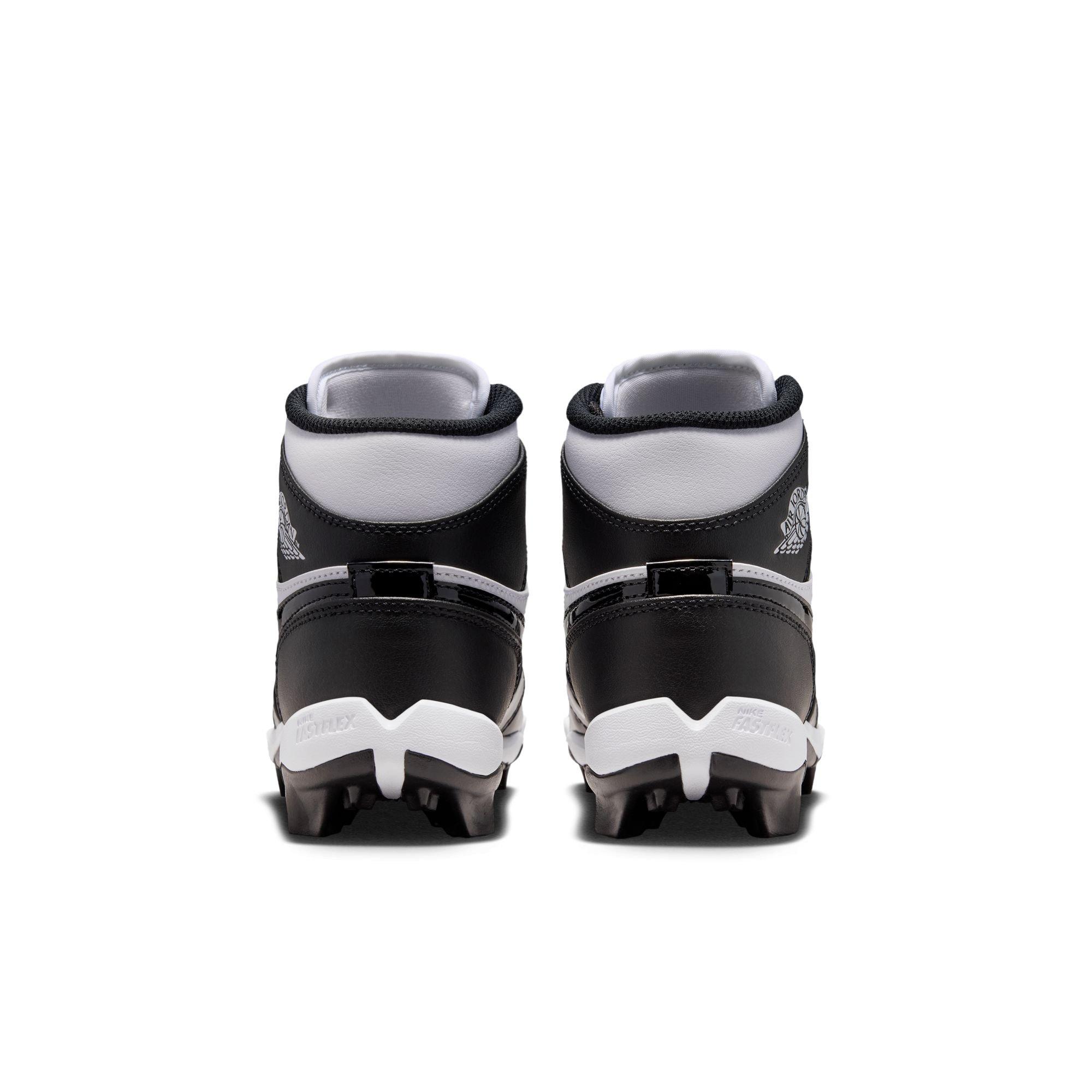 Jordan 1 Mid "White/Black" Grade School Boys' Football Cleat - WHITE/BLACK Thumbnail View 7