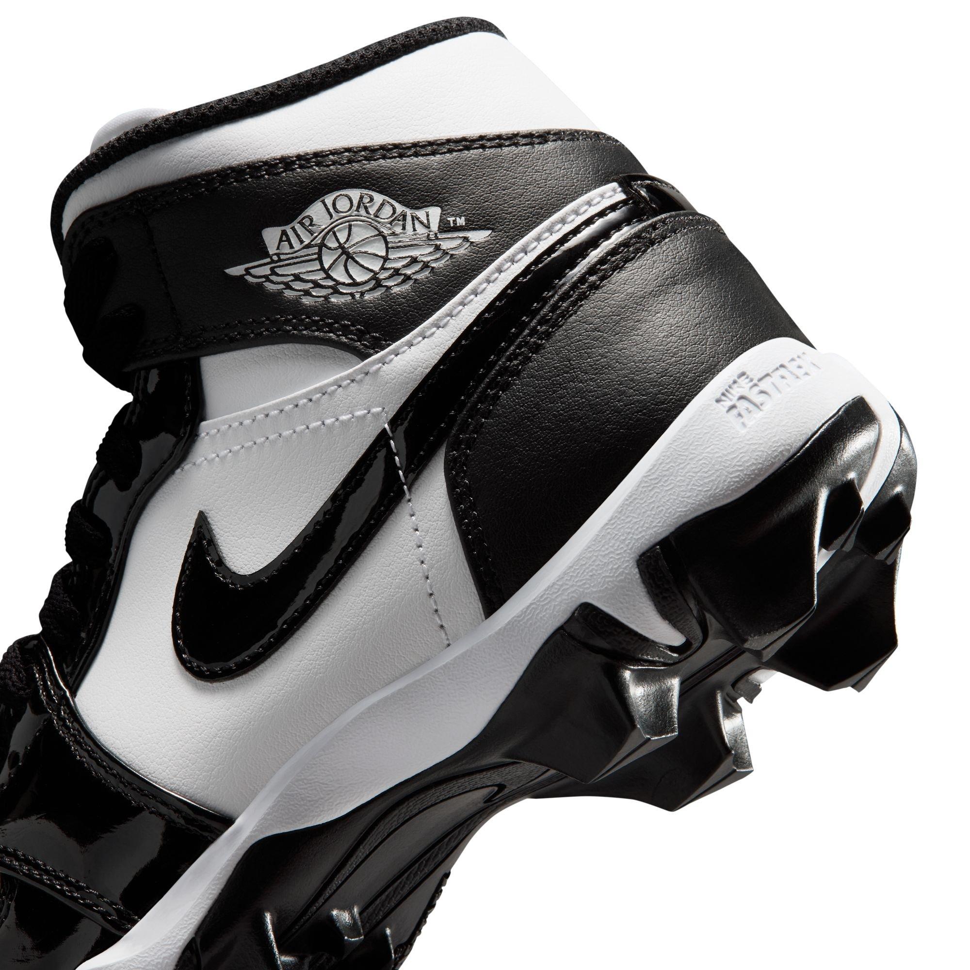 Jordan 1 Mid "White/Black" Grade School Boys' Football Cleat - WHITE/BLACK Thumbnail View 11