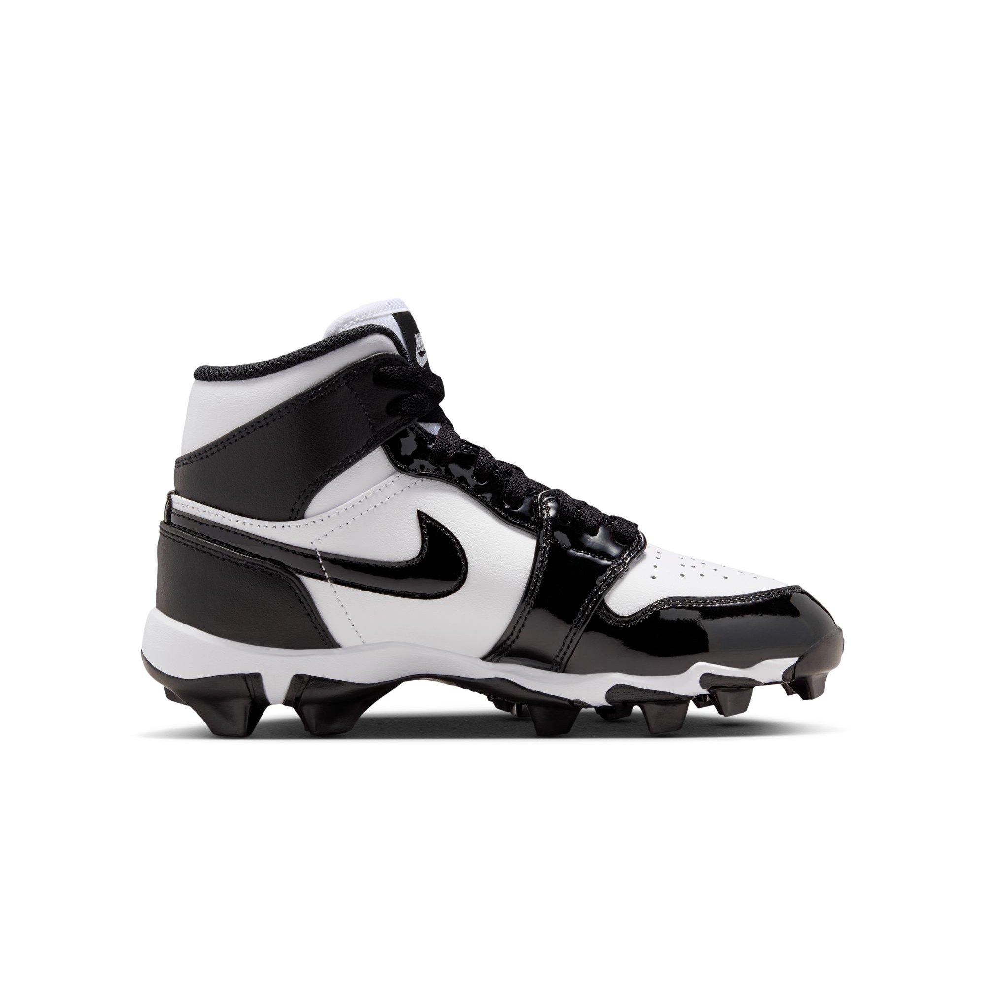 Jordan 1 Mid Grade School Boys' "White/Black" Football Cleat