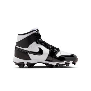 Jordan 1 Mid "White/Black" Grade School Boys' Football Cleat