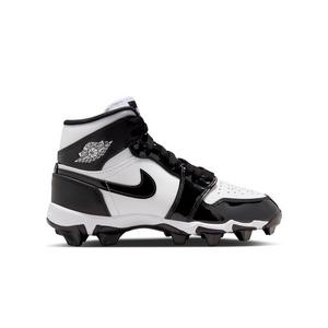 Jordan 1 Mid "White/Black" Grade School Boys' Football Cleat