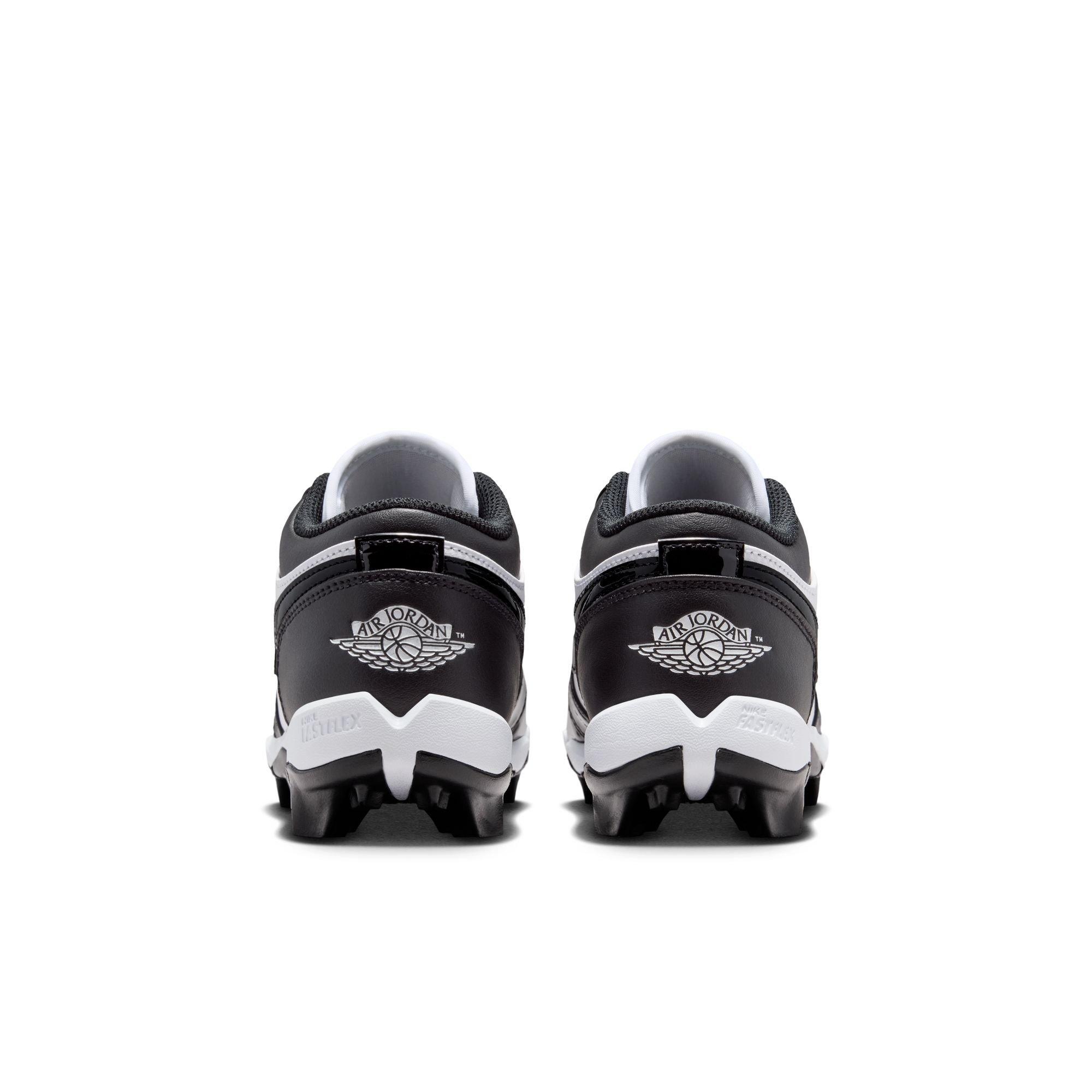 Jordan 1 Low Grade School Boys' "White/Black" Football Cleat