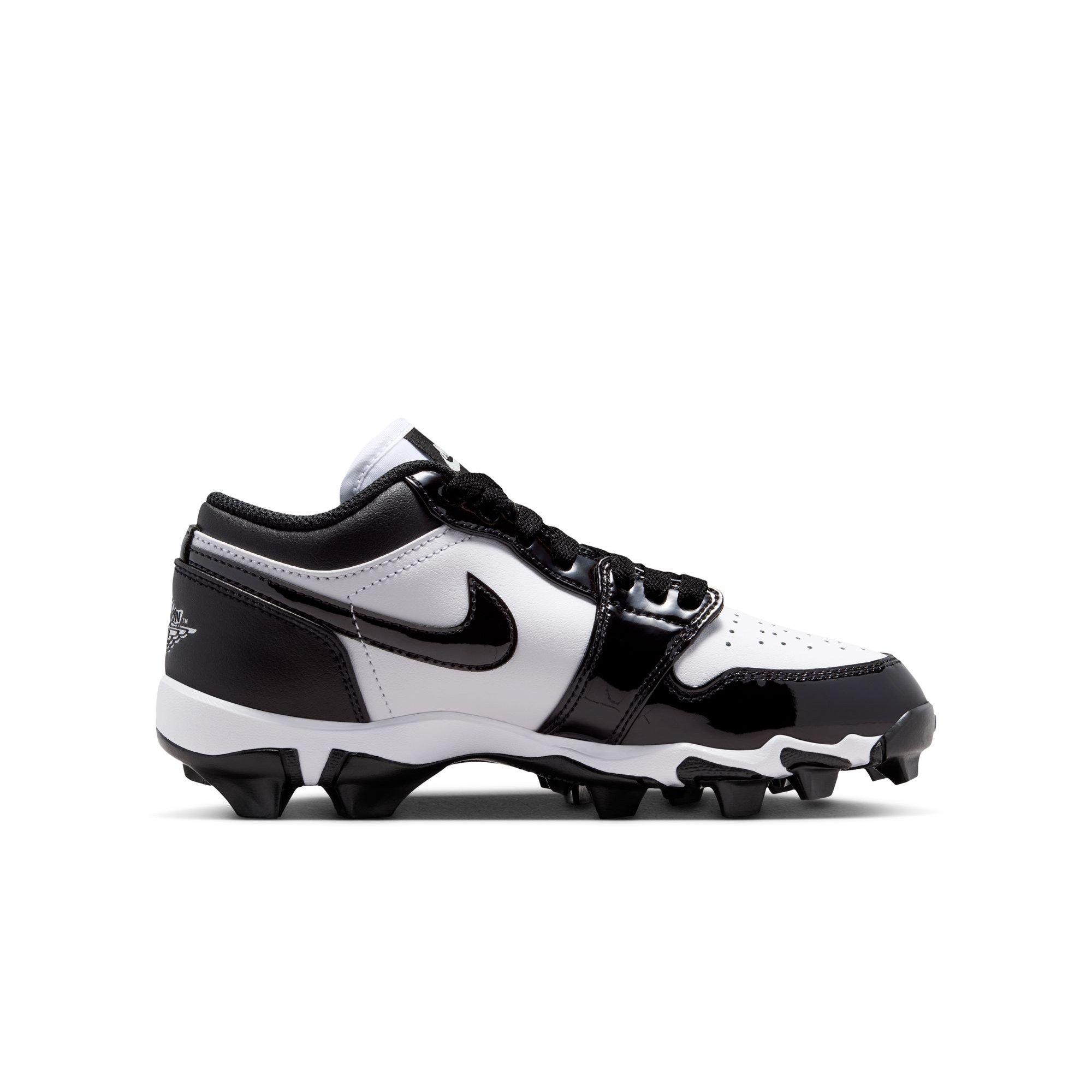 Jordan 1 Low Grade School Boys' "White/Black" Football Cleat