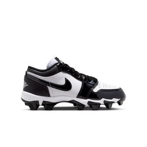Jordan 1 Low "White/Black" Grade School Boys' Football Cleat