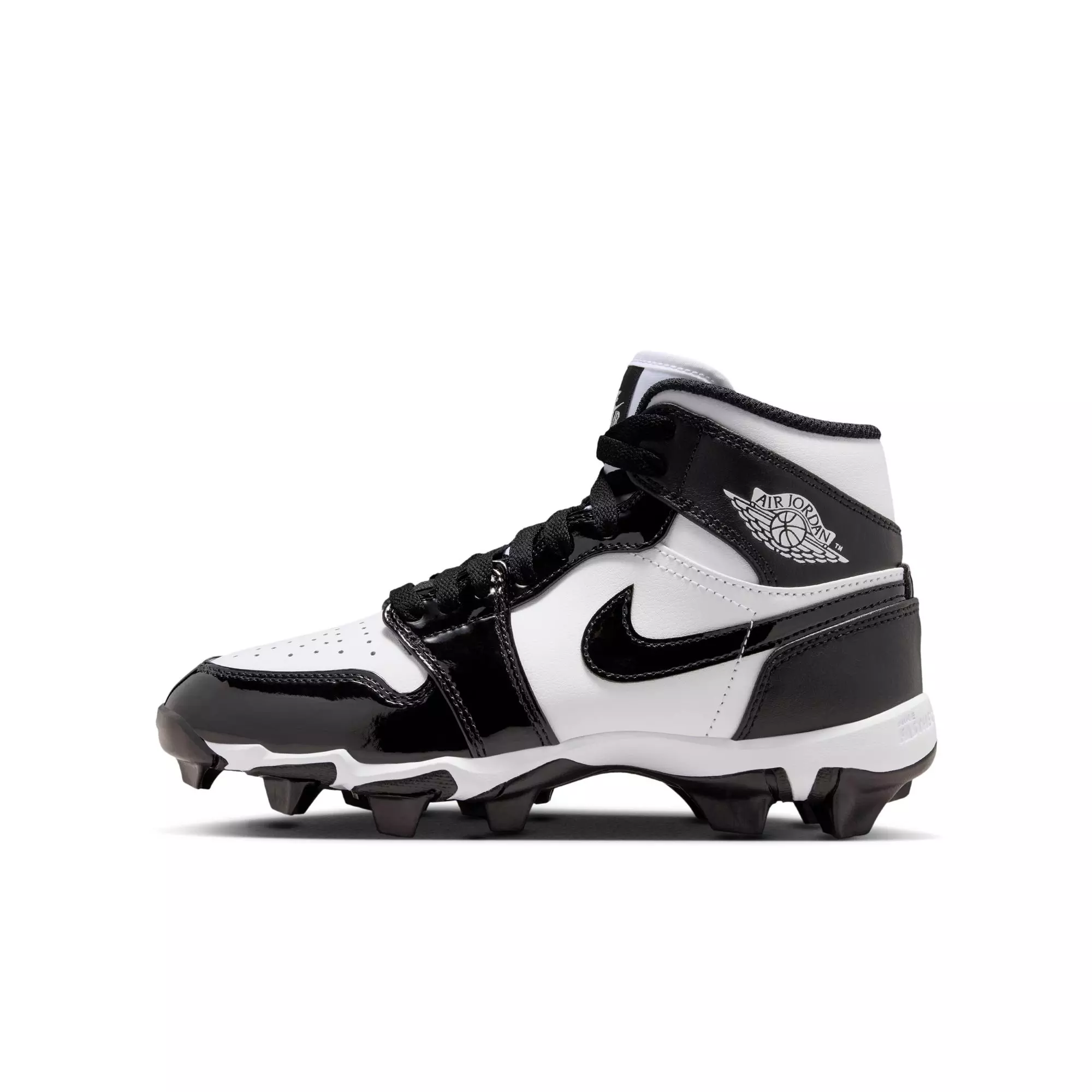 Jordan 1 Mid "White/Black" Preschool Boys' Football Cleat - WHITE/BLACK