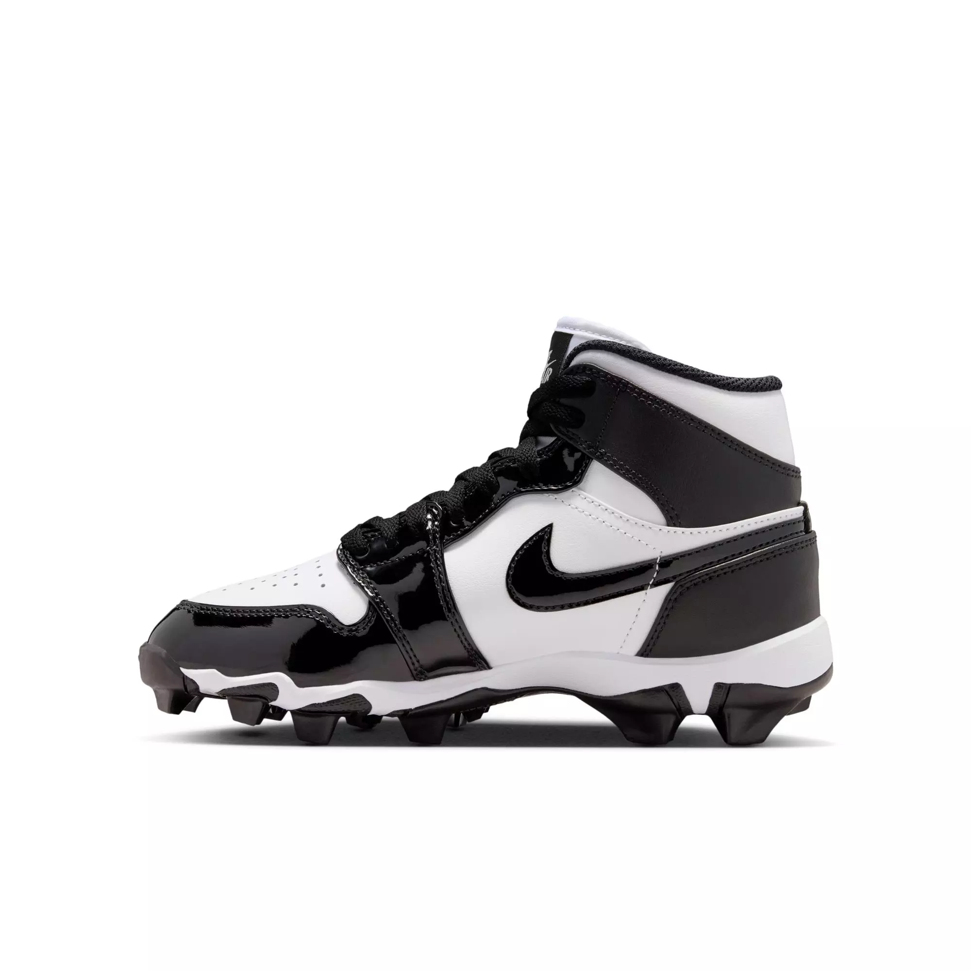 Jordan 1 Mid "White/Black" Preschool Boys' Football Cleat - WHITE/BLACK