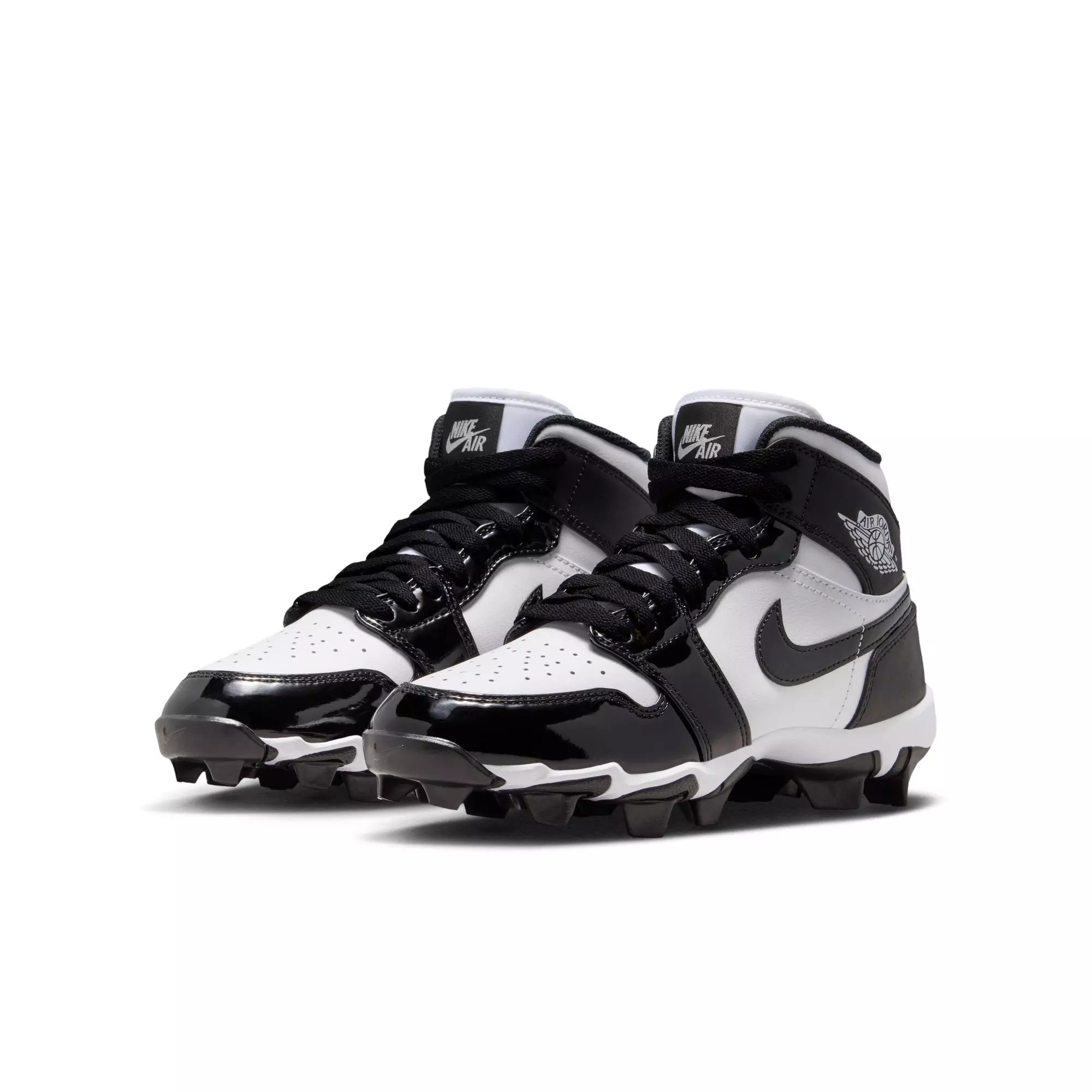 Jordan 1 Mid "White/Black" Preschool Boys' Football Cleat - WHITE/BLACK