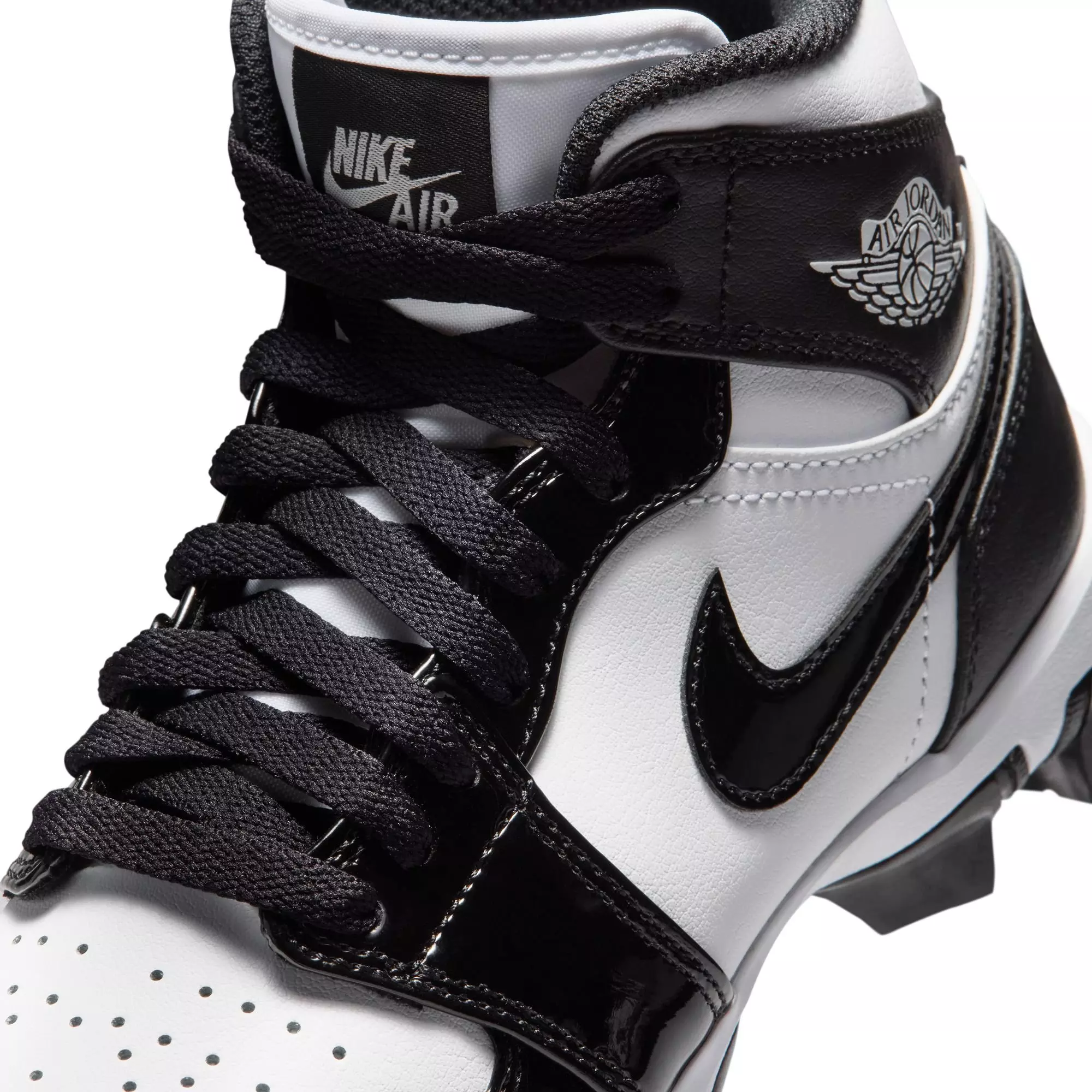 Jordan 1 Mid "White/Black" Preschool Boys' Football Cleat - WHITE/BLACK