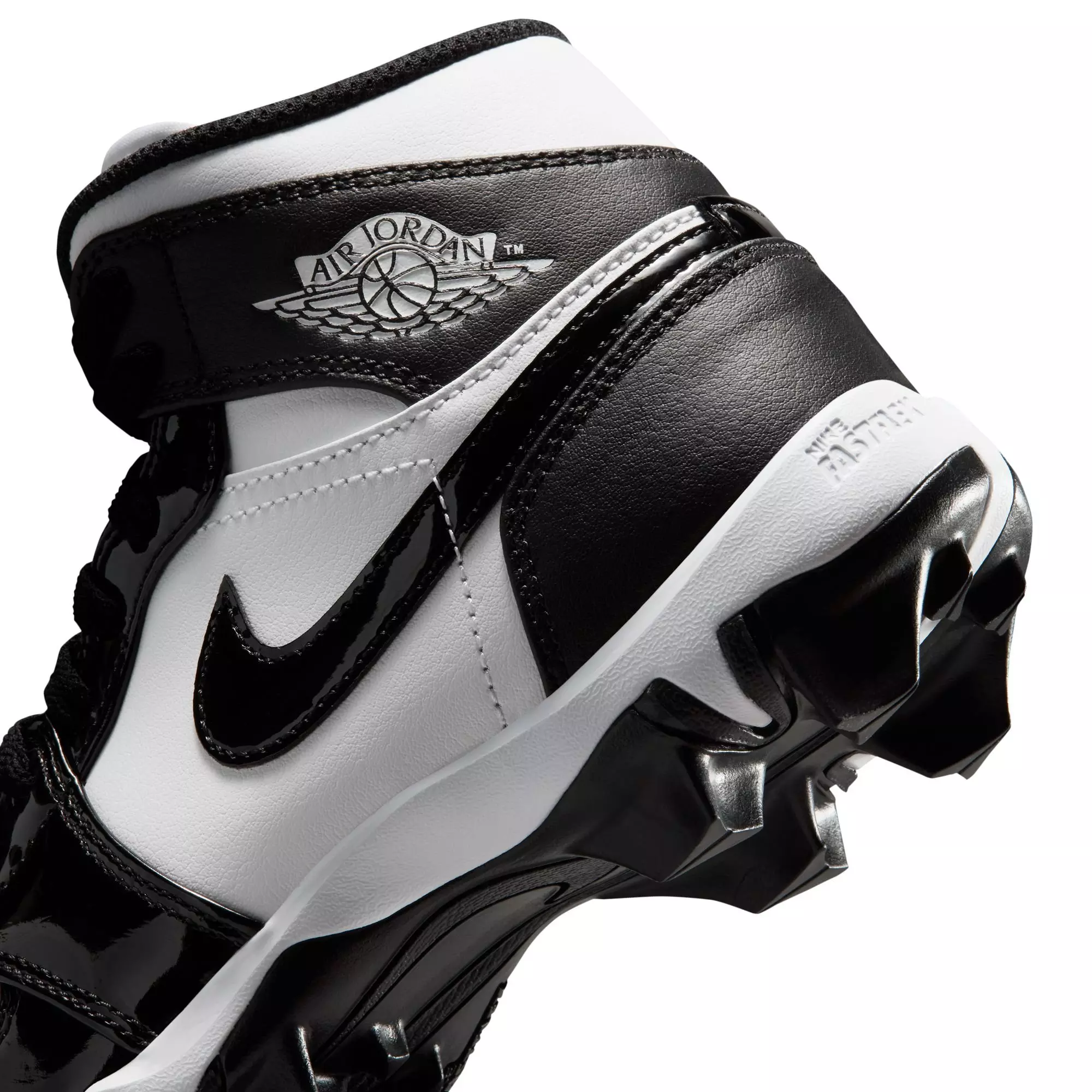 Jordan 1 Mid "White/Black" Preschool Boys' Football Cleat - WHITE/BLACK