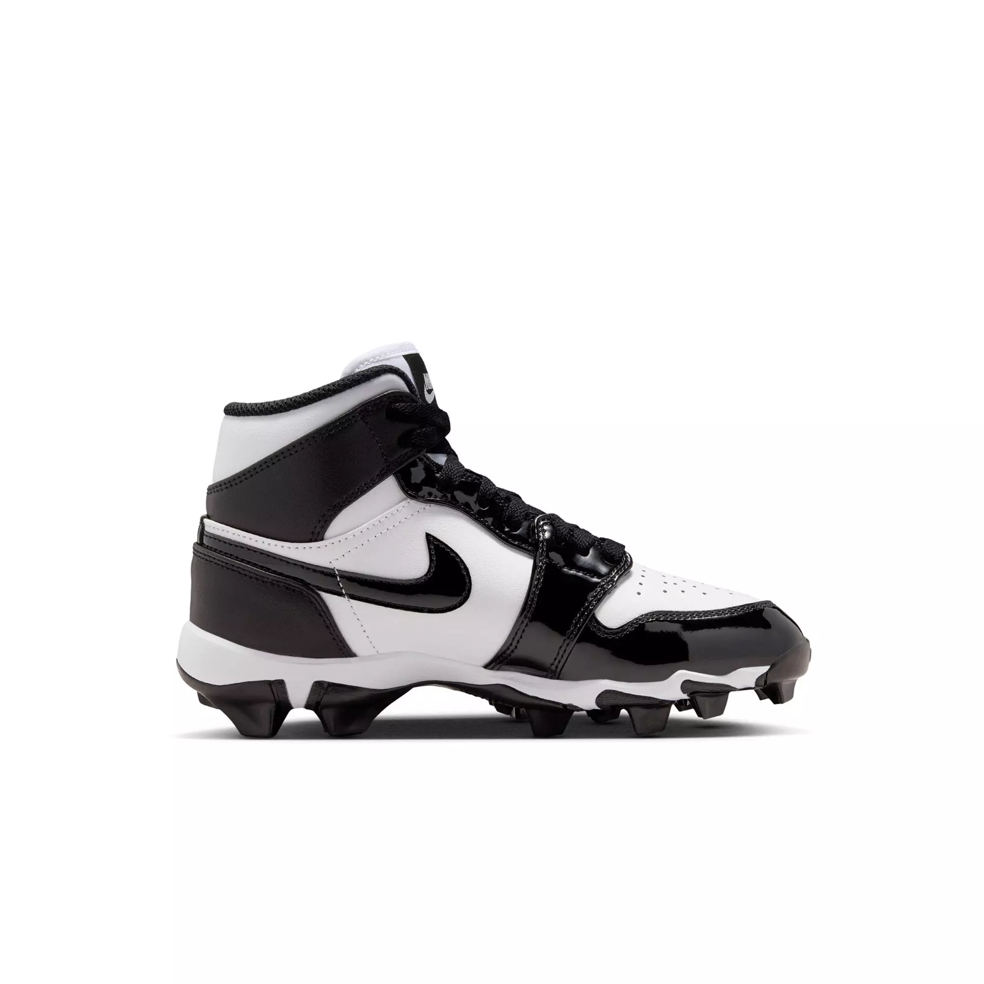 Jordan 1 Mid "White/Black" Preschool Boys' Football Cleat - WHITE/BLACK