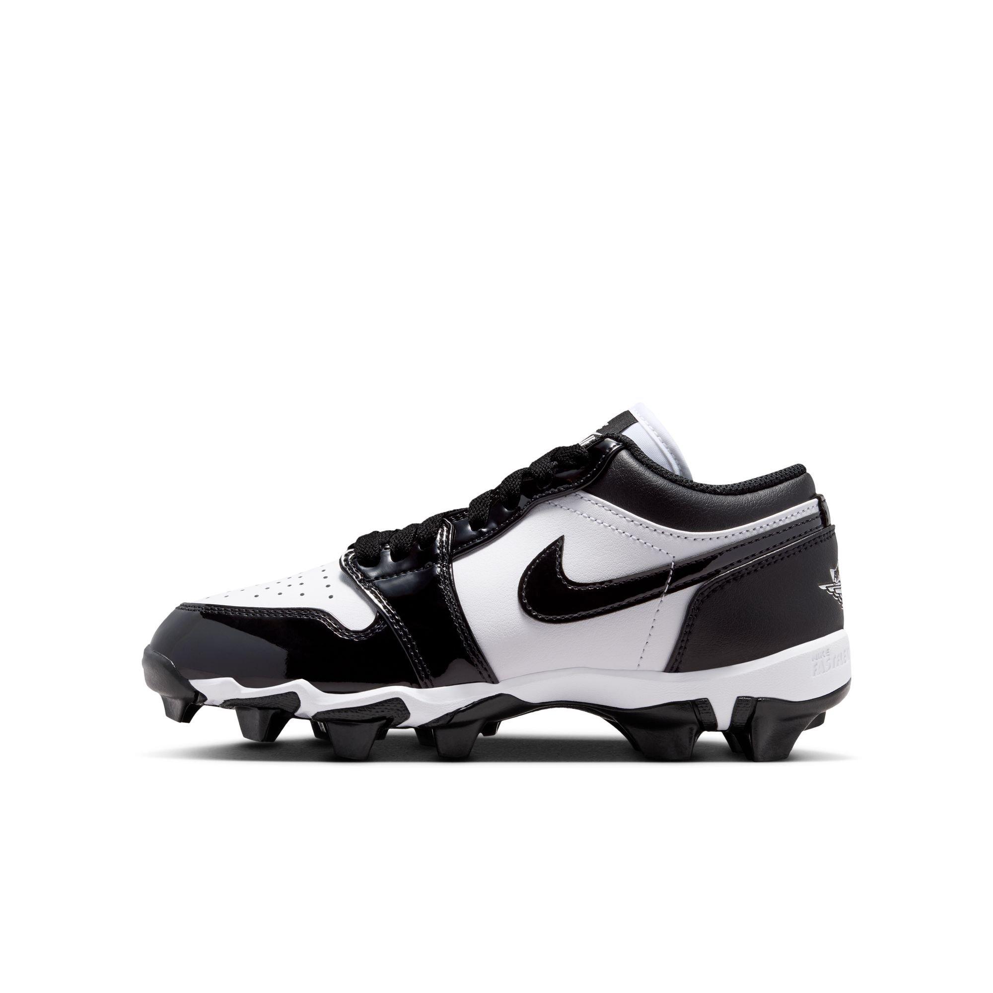 Jordan 1 Low "White/Black" Preschool Boys' Football Cleat - WHITE/BLACK Thumbnail View 3