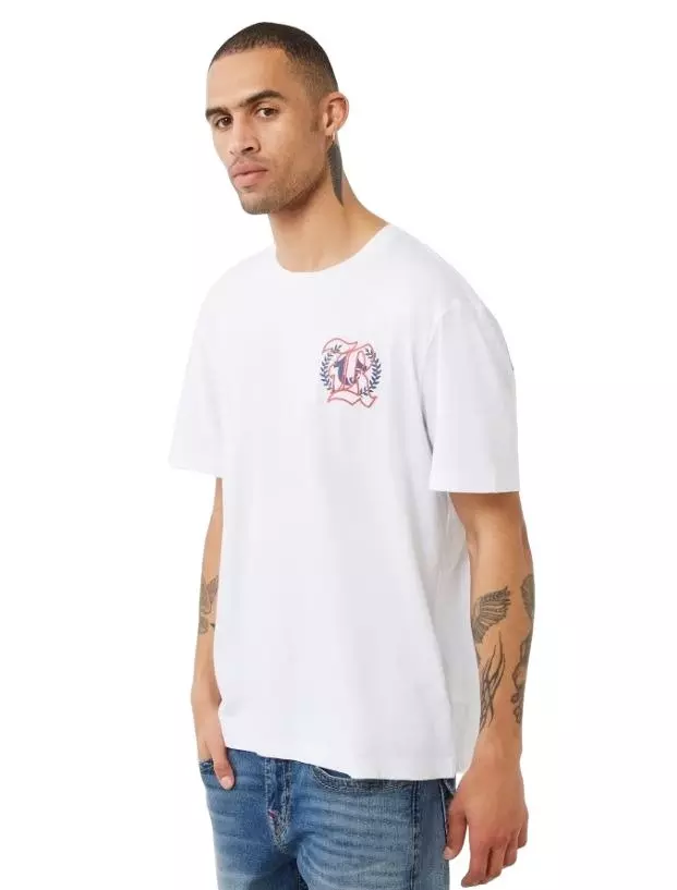 True Religion Men's Relaxed Multi Print Tee - WHITE