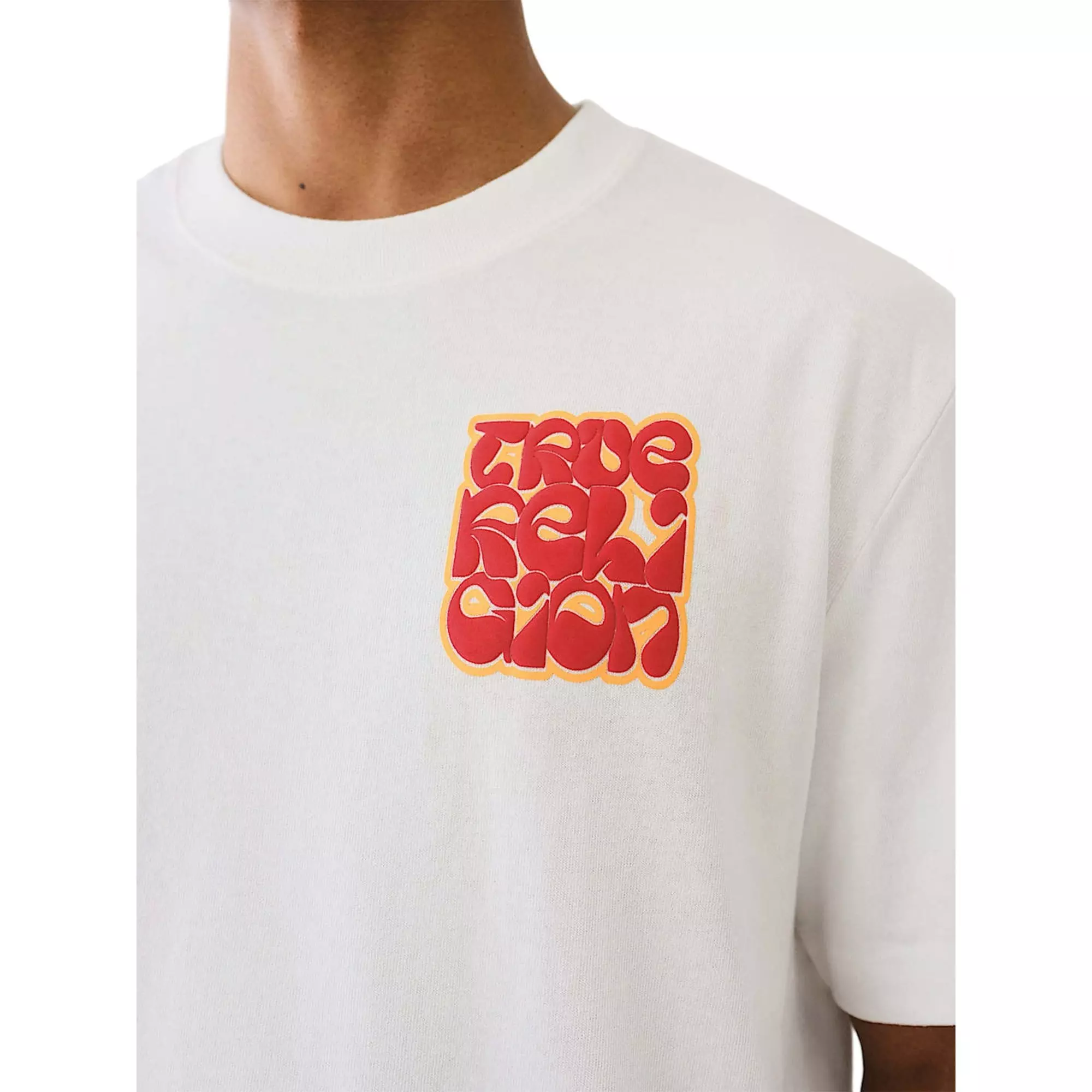 True Religion Men's True Dove Puff Print Tee - WHITE