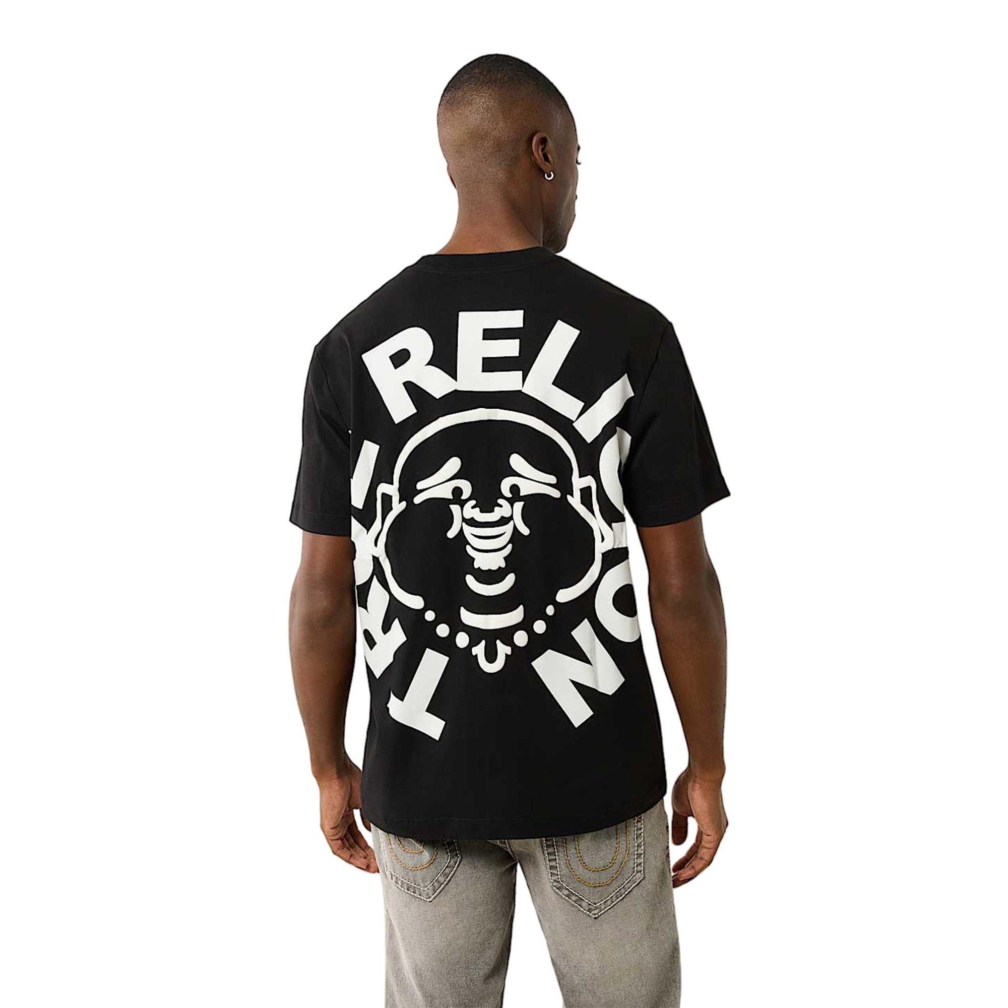 True Religion Men's Puff Print Buddha Face Tee - BLACK Thumbnail View 2