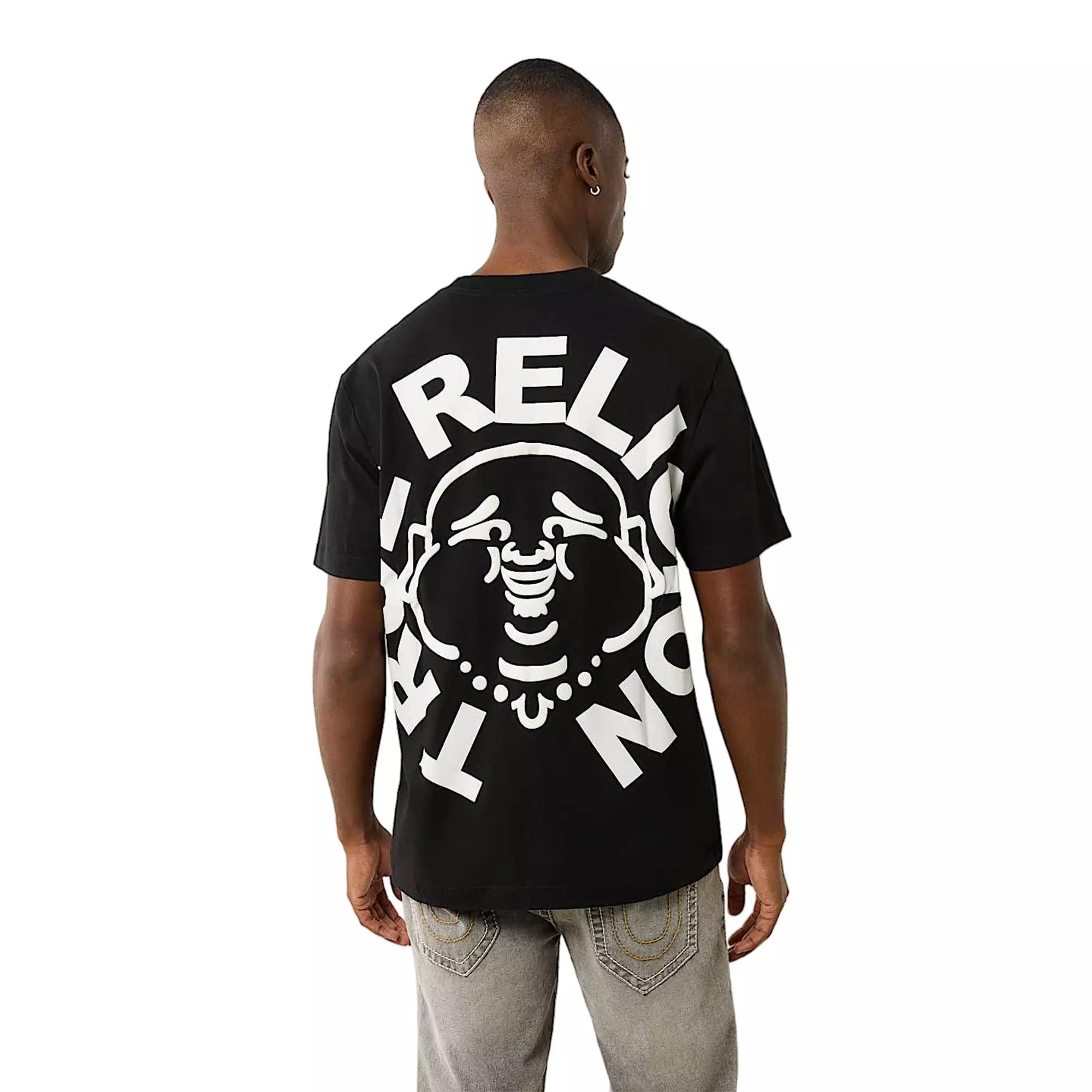 True Religion Men's Puff Print Buddha Face Tee