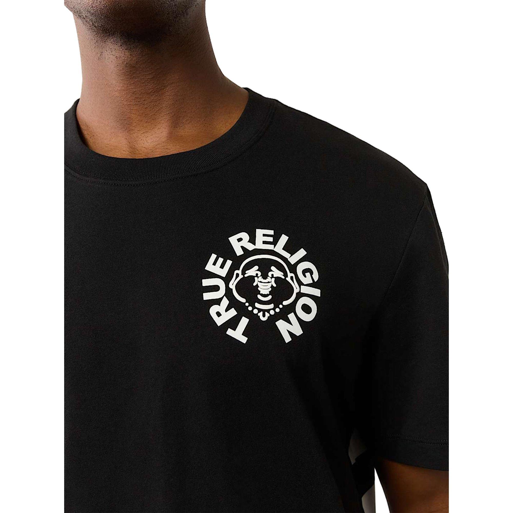 True Religion Men's Puff Print Buddha Face Tee - BLACK Thumbnail View 4