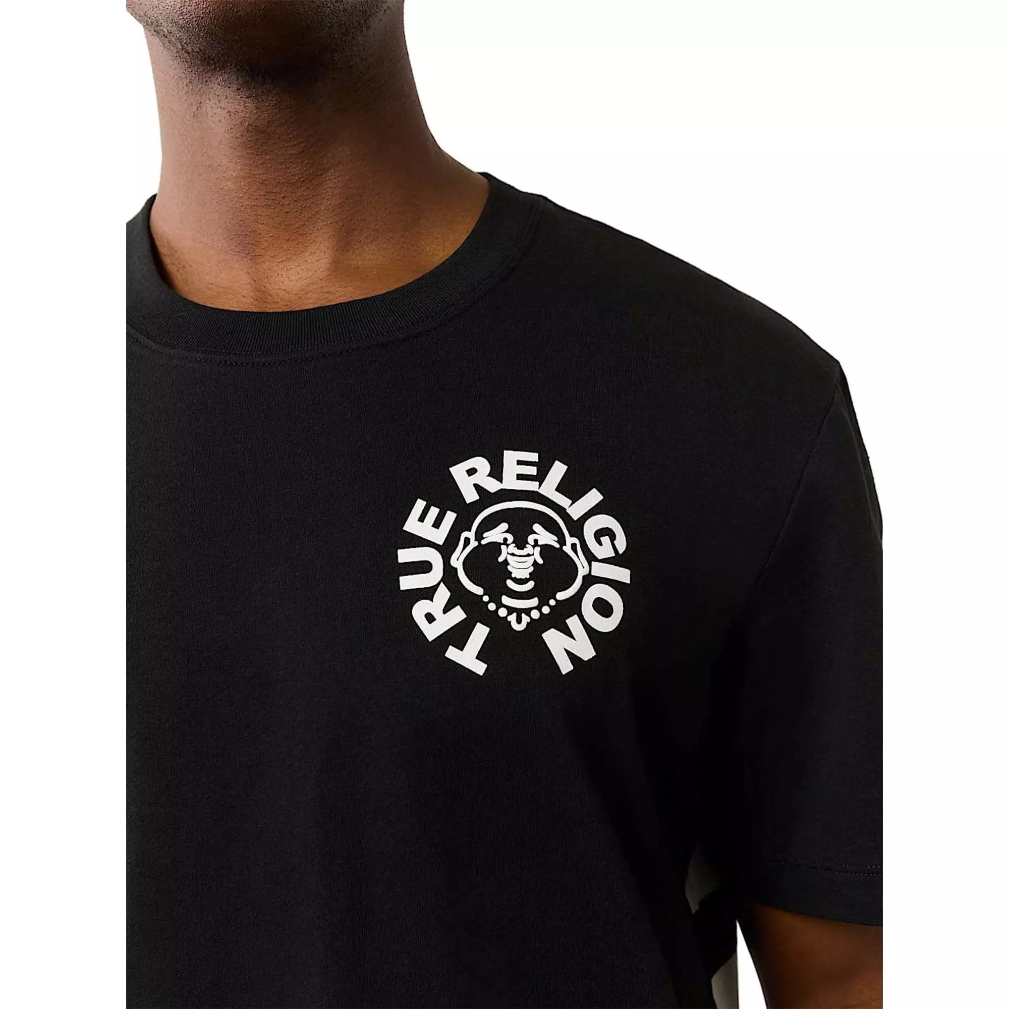 True Religion Men's Puff Print Buddha Face Tee