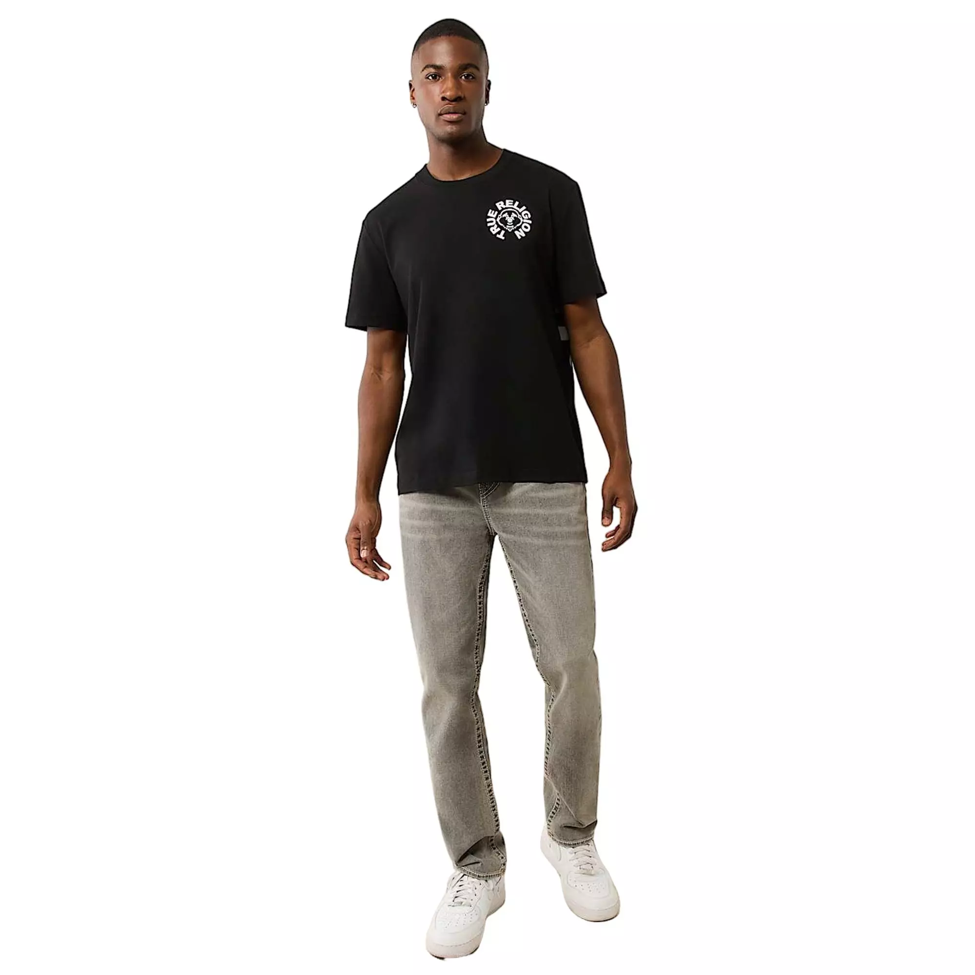 True Religion Men's Puff Print Buddha Face Tee
