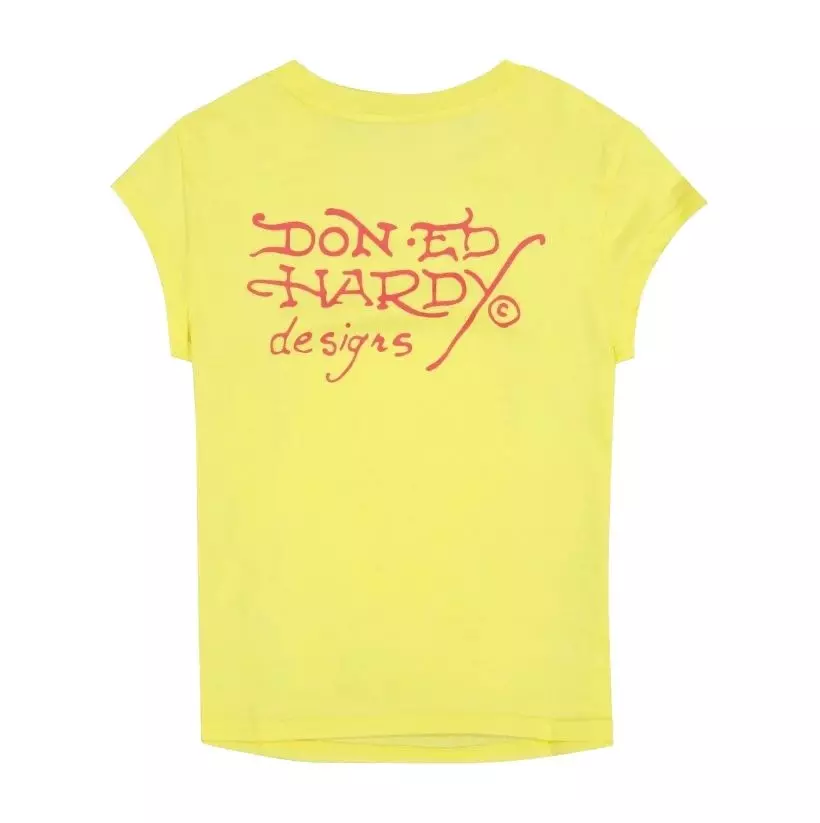 Ed Hardy Women's Phoenix Cap Sleeve Tee - Lemon - YELLOW