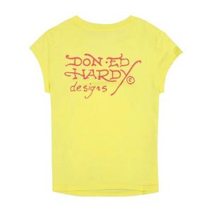 Ed Hardy Women's Phoenix Cap Sleeve Tee - Lemon