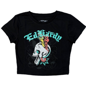 Ed Hardy Women's Skull Butterfly Fleece Skirt