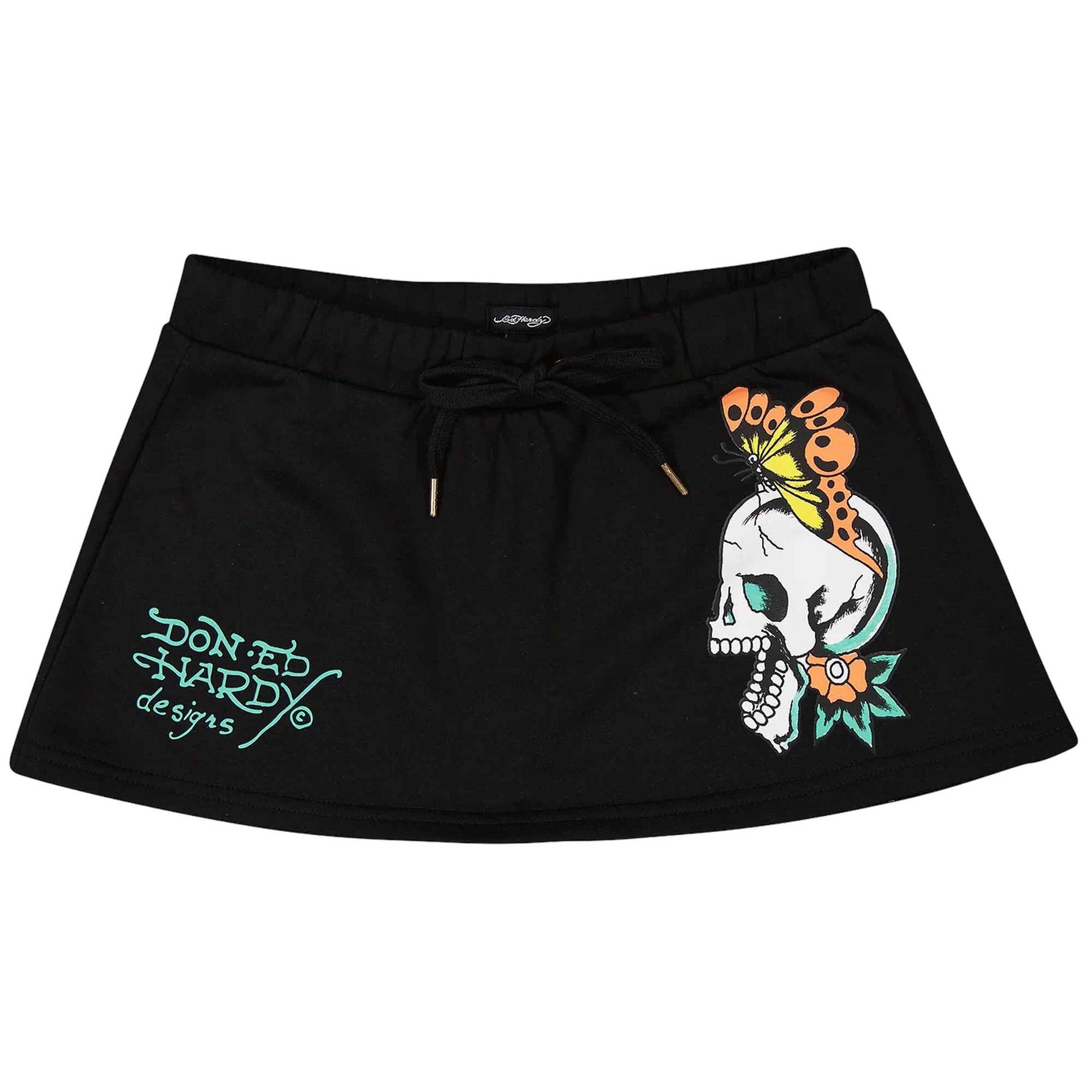 Ed Hardy Women's Skull Butterfly Fleece Skirt - BLACK Thumbnail View 1