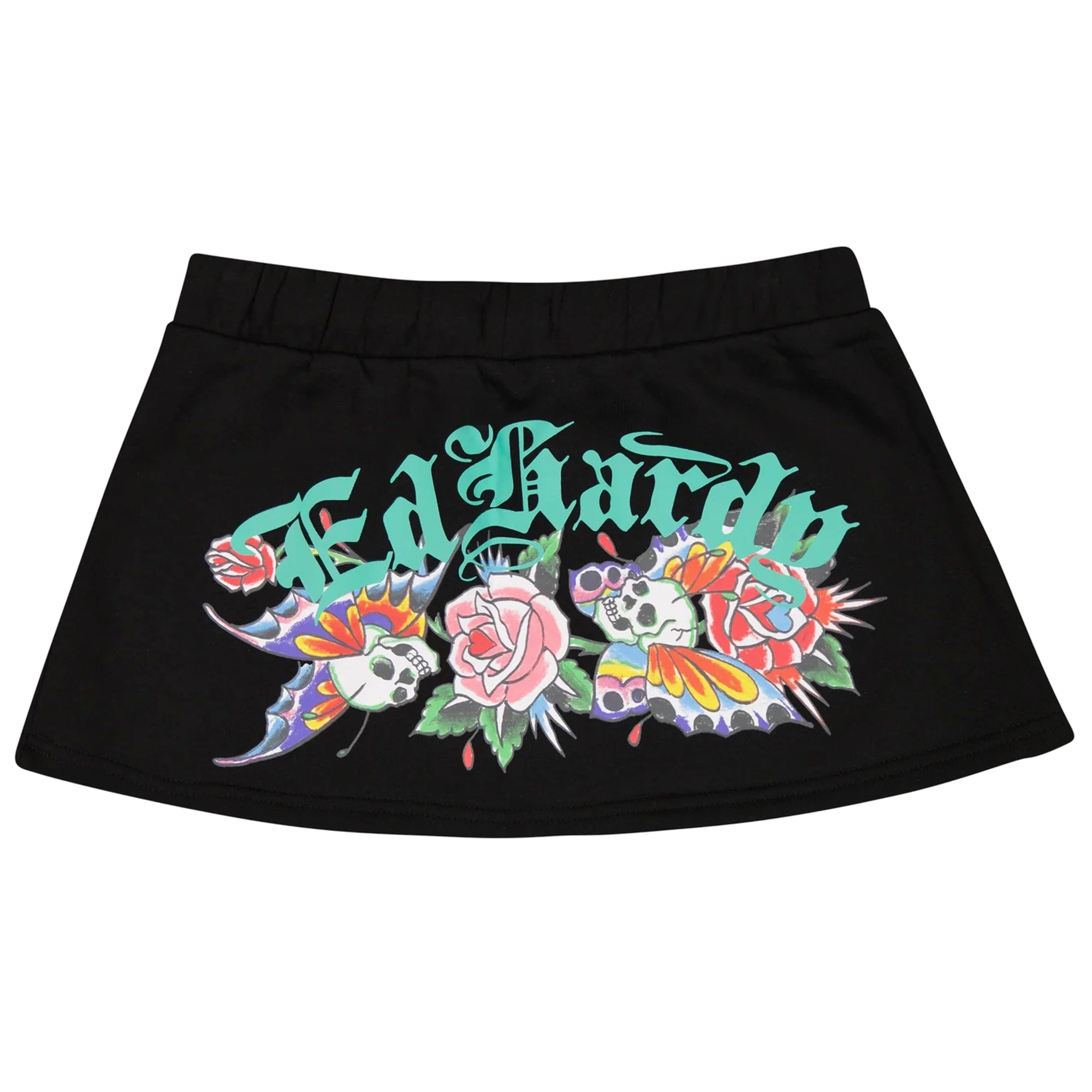 Ed Hardy Women's Skull Butterfly Fleece Skirt - BLACK Thumbnail View 2