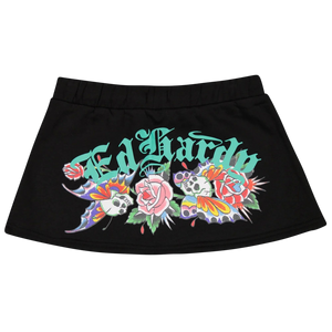 Ed Hardy Women's Skull Butterfly Fleece Skirt