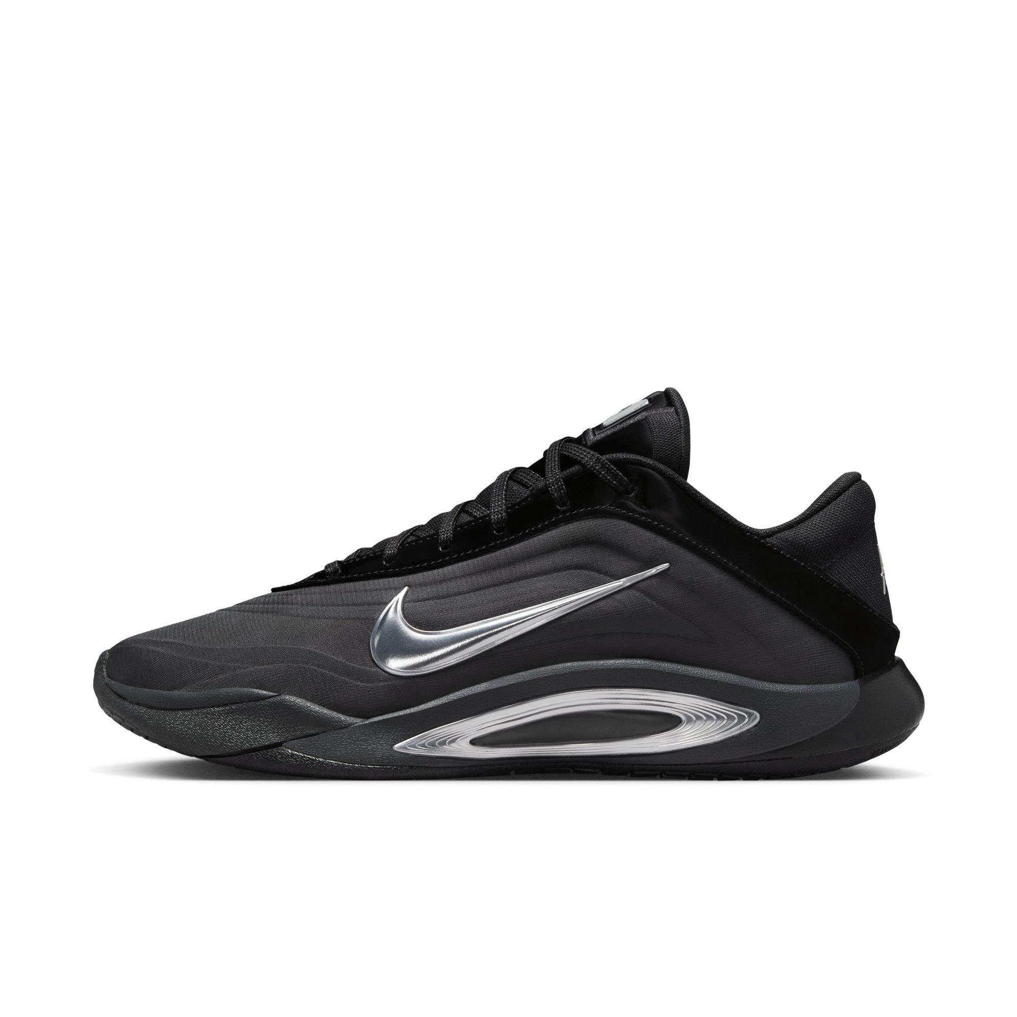 Nike A'One "Smoke Grey" Unisex Basketball Shoe - BLACK/METALLIC SILVER/SMOKE GREY Thumbnail View 7