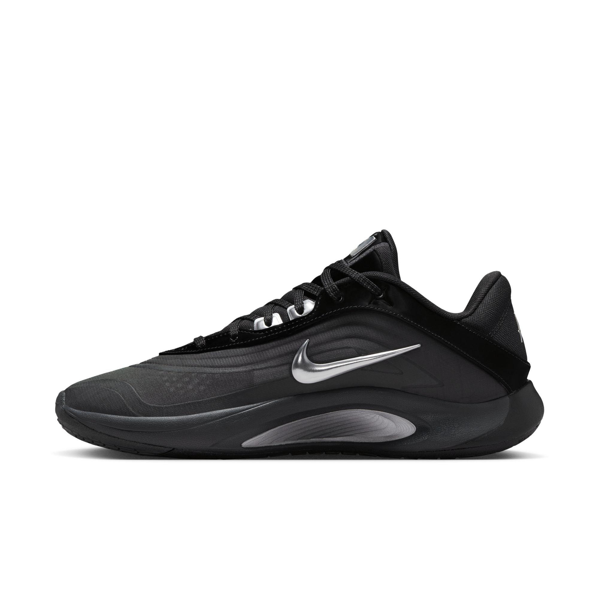 Nike A'One "Smoke Grey" Unisex Basketball Shoe - BLACK/METALLIC SILVER/SMOKE GREY Thumbnail View 8