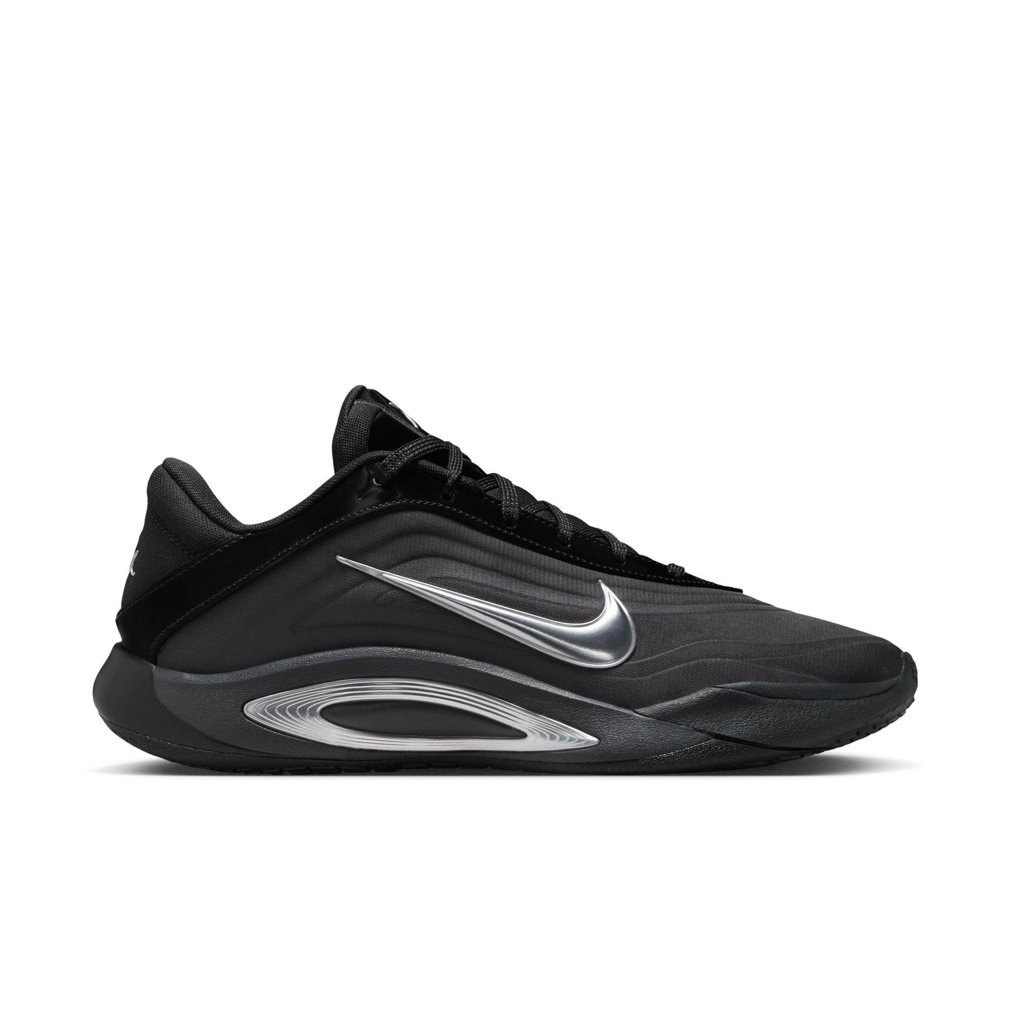 Nike A'One "Smoke Grey" Unisex Basketball Shoe - BLACK/METALLIC SILVER/SMOKE GREY Thumbnail View 1