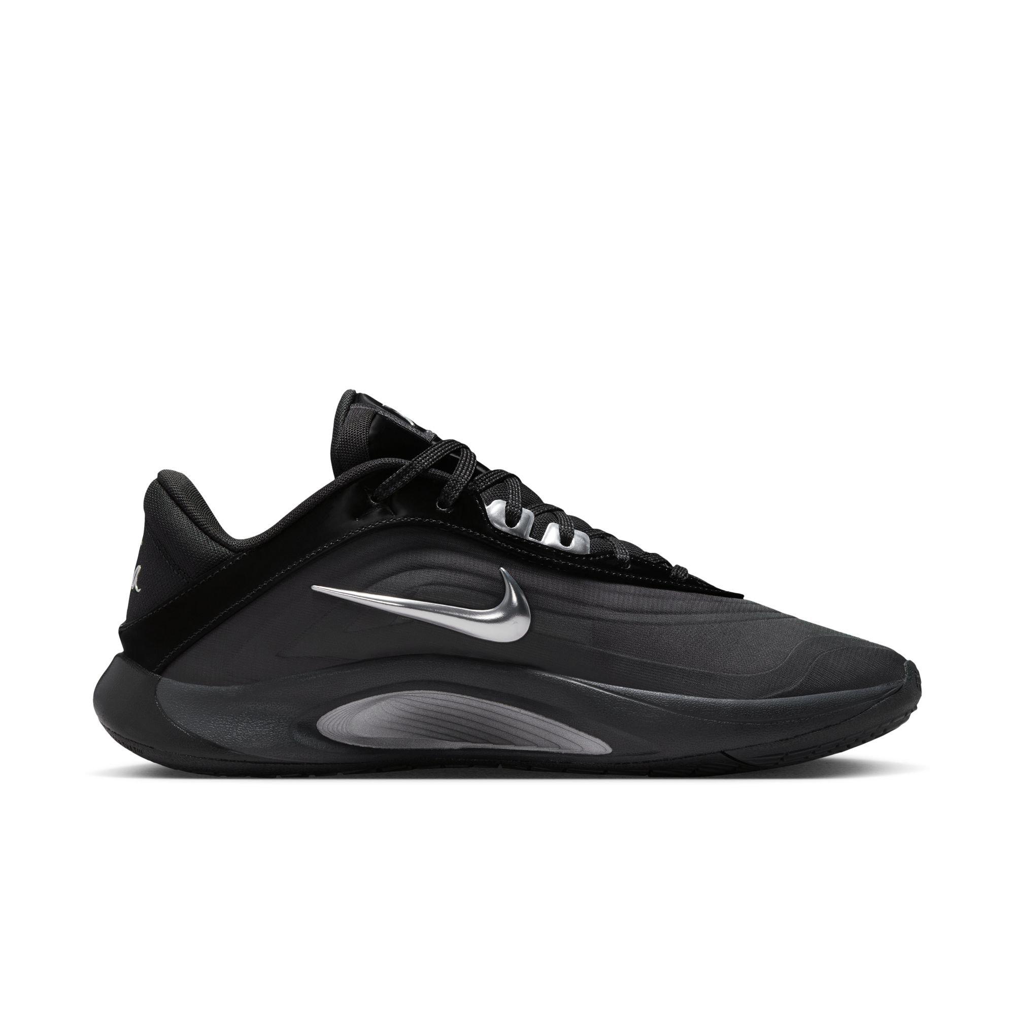 Nike A'One "Smoke Grey" Unisex Basketball Shoe - BLACK/METALLIC SILVER/SMOKE GREY Thumbnail View 2