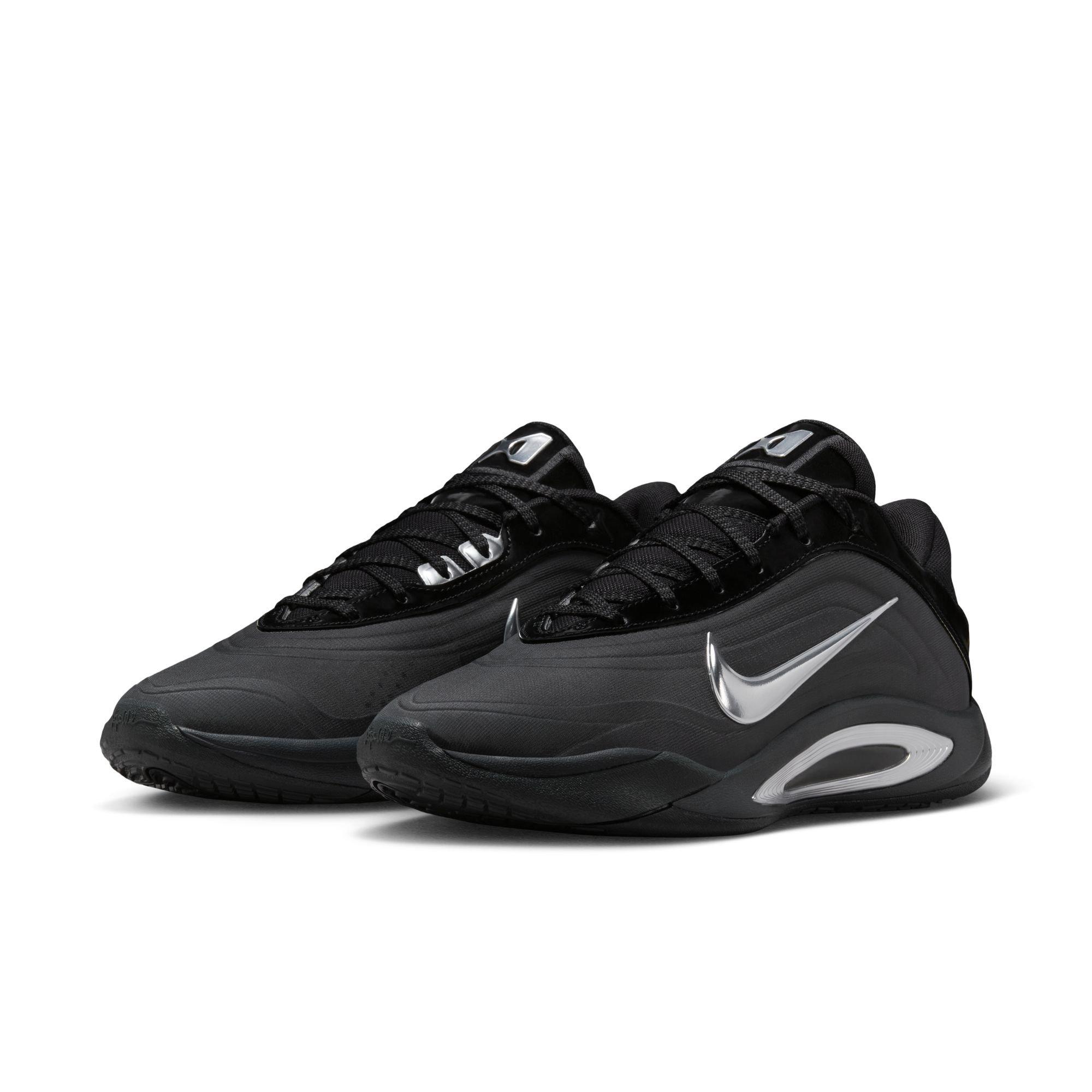 Nike A'One "Smoke Grey" Unisex Basketball Shoe - BLACK/METALLIC SILVER/SMOKE GREY Thumbnail View 3