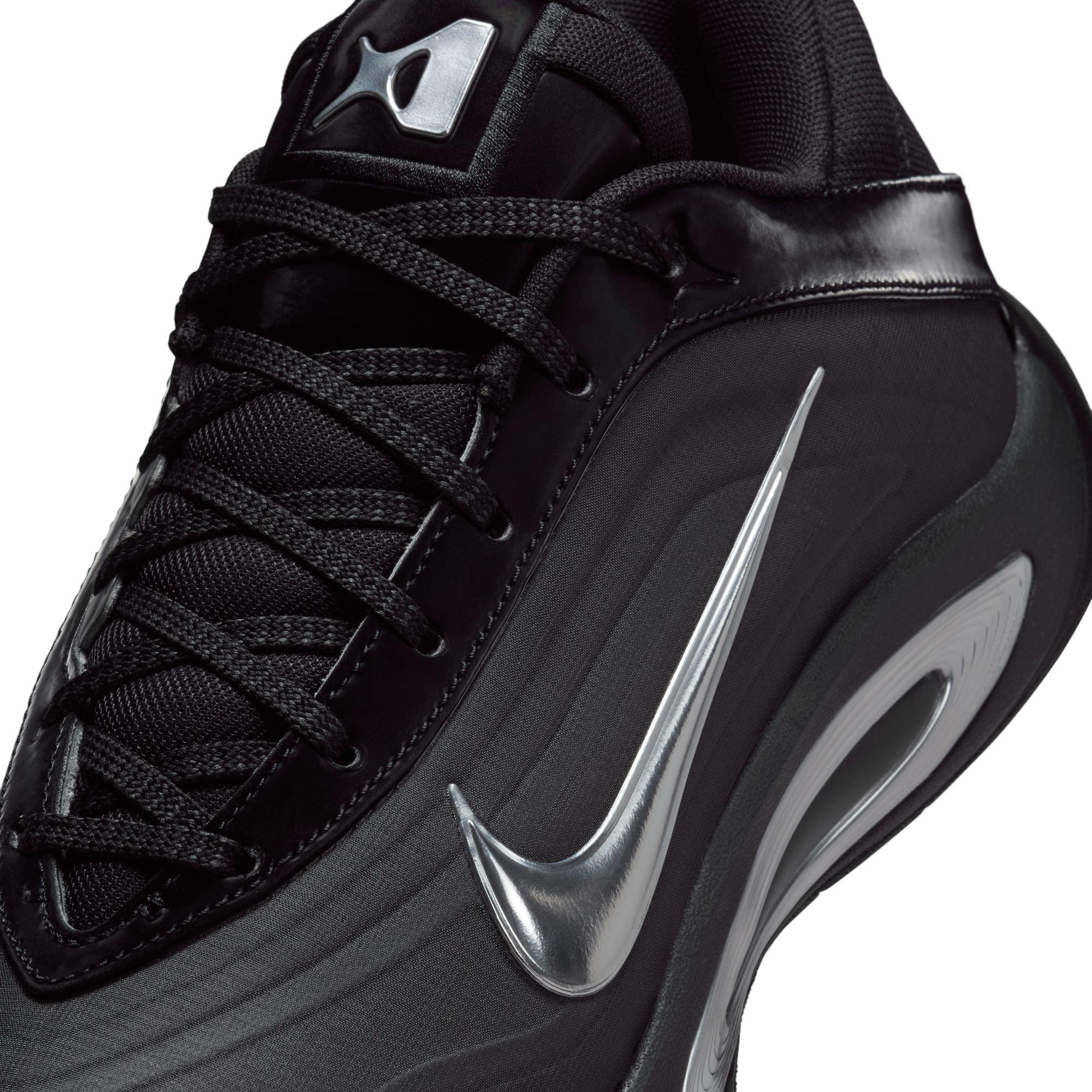 Nike A'One "Smoke Grey" Unisex Basketball Shoe - BLACK/METALLIC SILVER/SMOKE GREY Thumbnail View 4