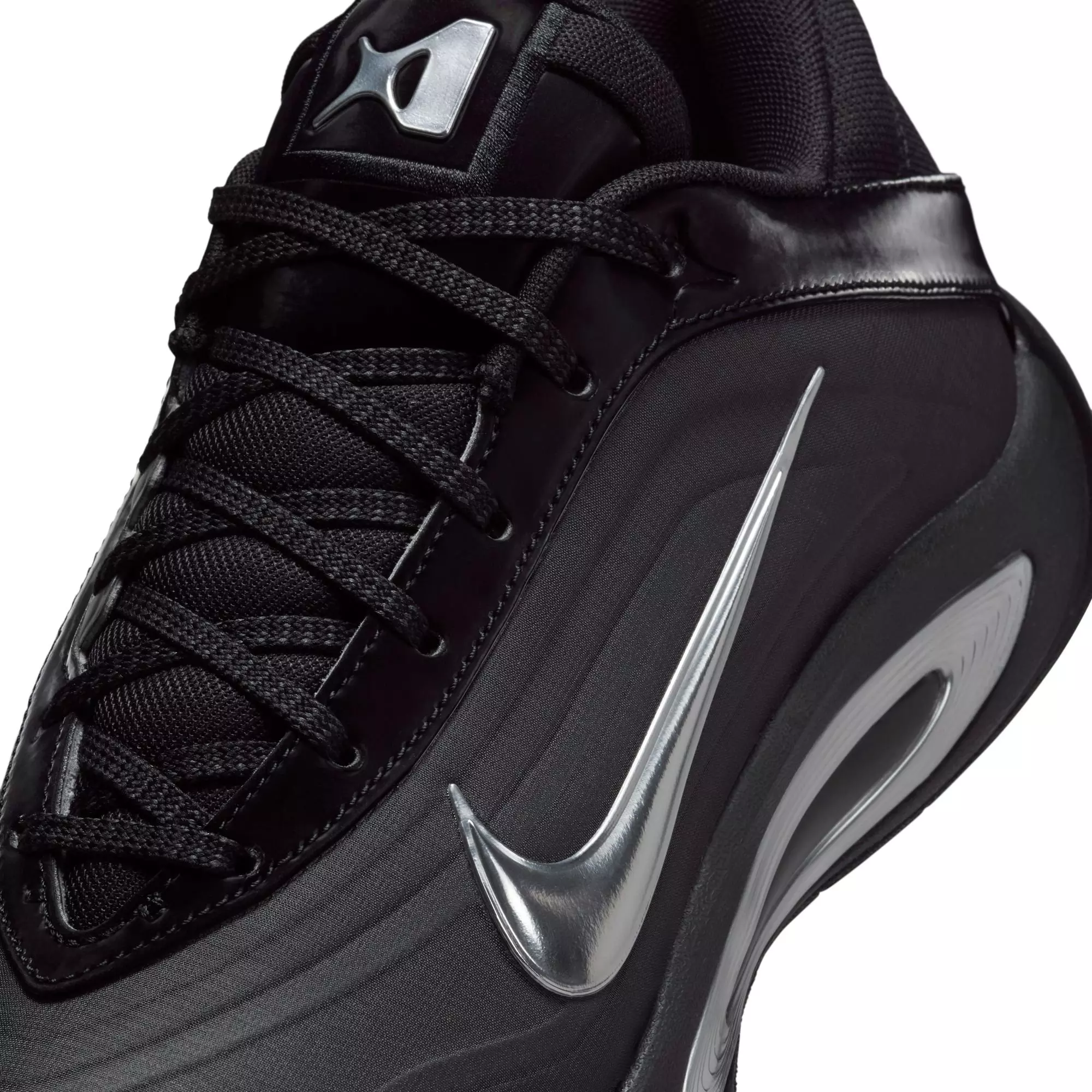 Nike A'One "Smoke Grey" Unisex Basketball Shoe - BLACK/METALLIC SILVER/SMOKE GREY